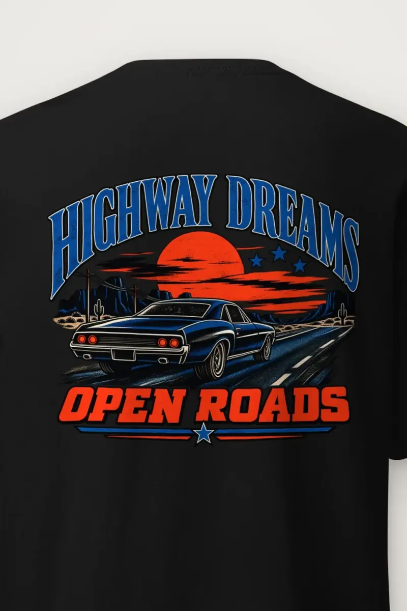 "Highway Dreams" Heavyweight Unisex Crewneck T-shirt