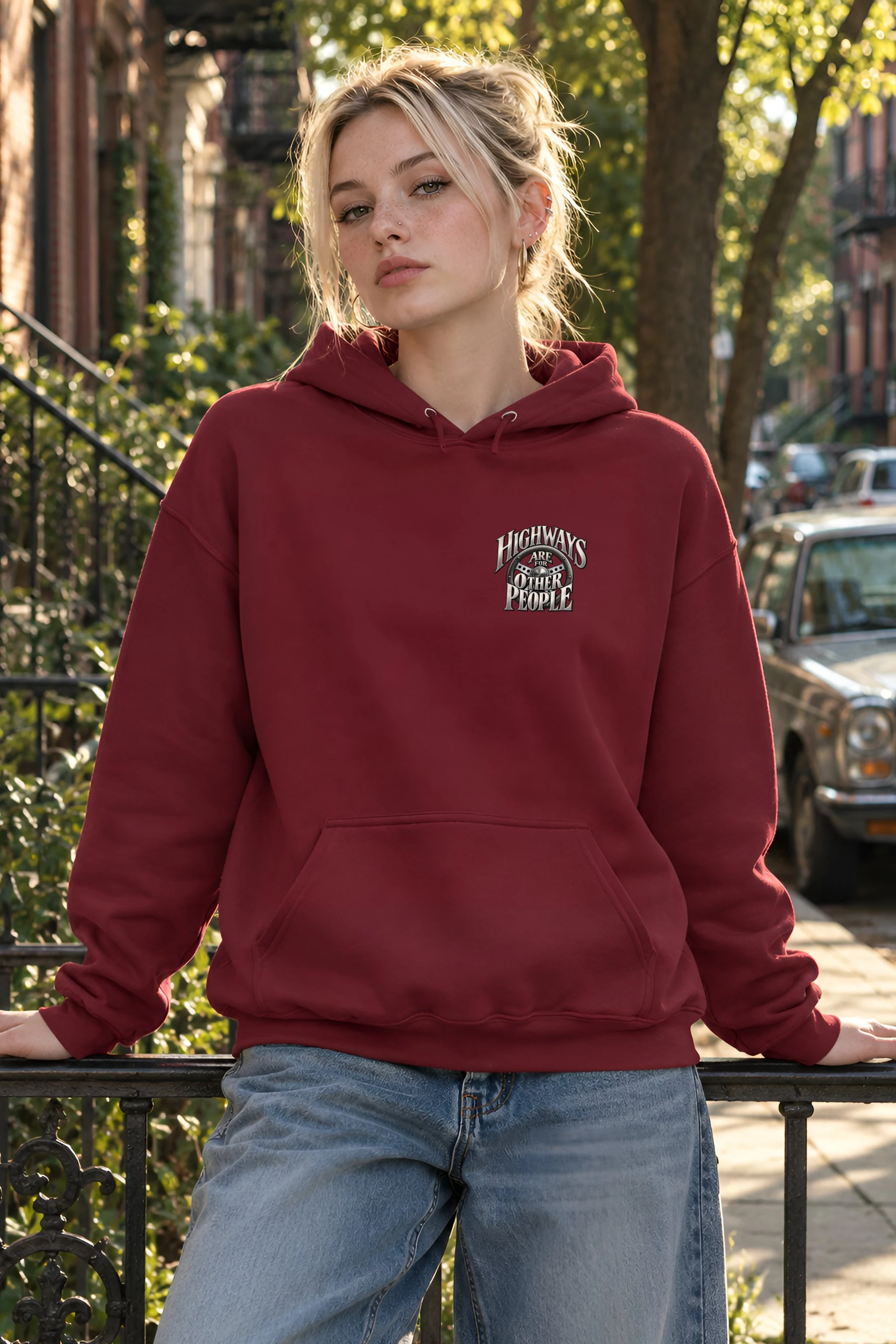 "Highways Are for Other People" Heavy Blend Unisex Pullover Hoodie