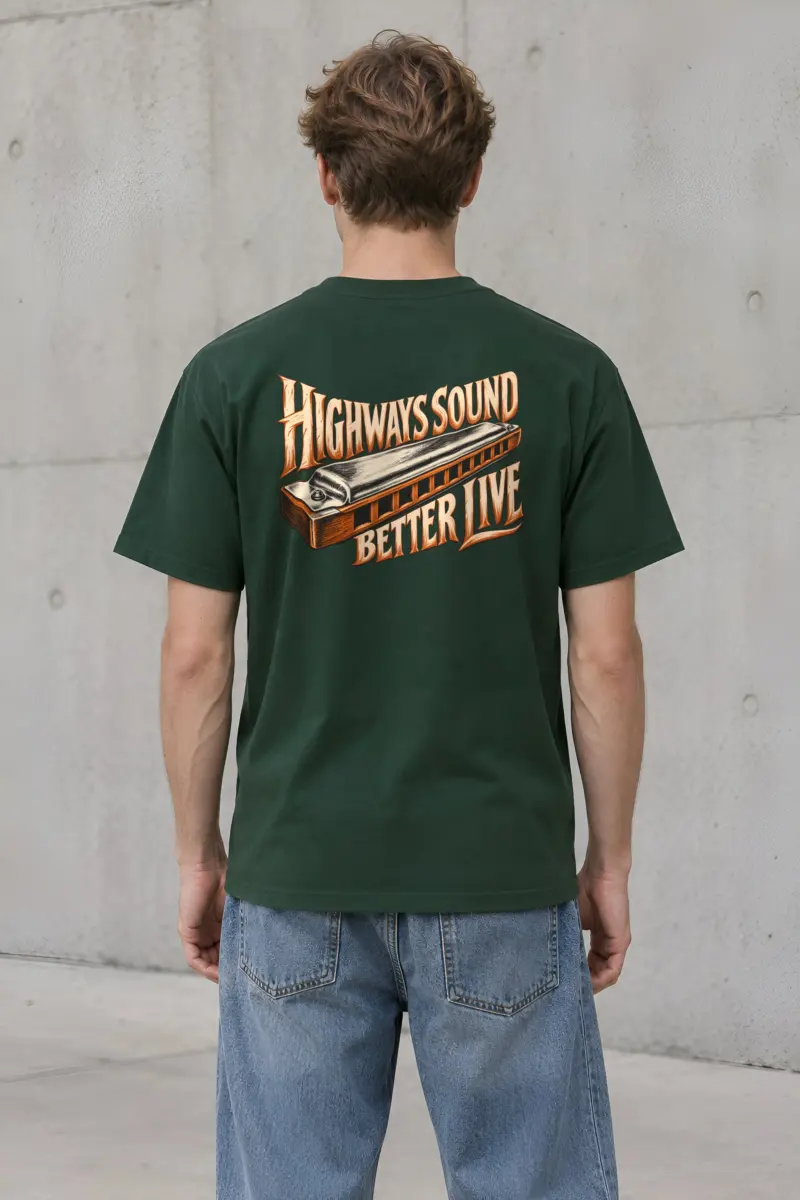 “Highways Sound Better Live” Heavyweight Unisex Crewneck T-shirt