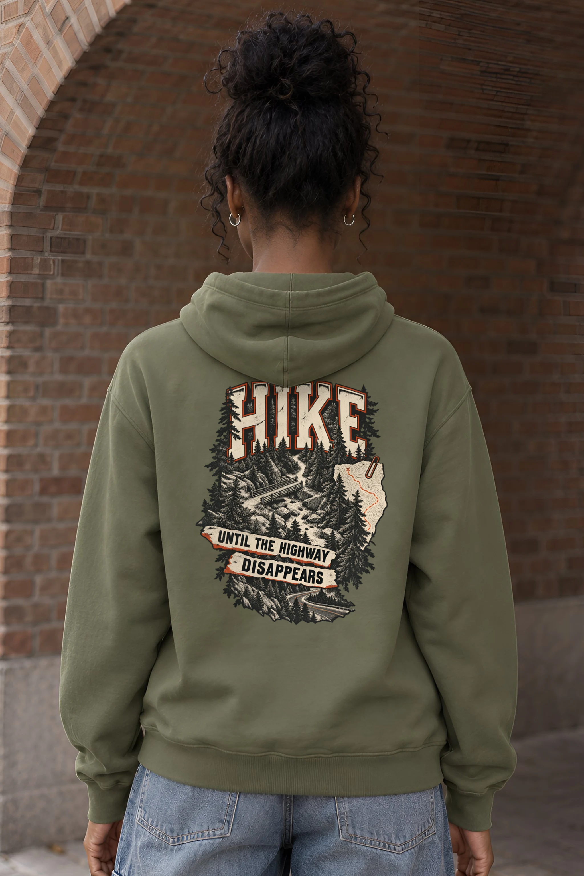 "Hike Until the Highway Disappears" Heavy Blend Unisex Pullover Hoodie