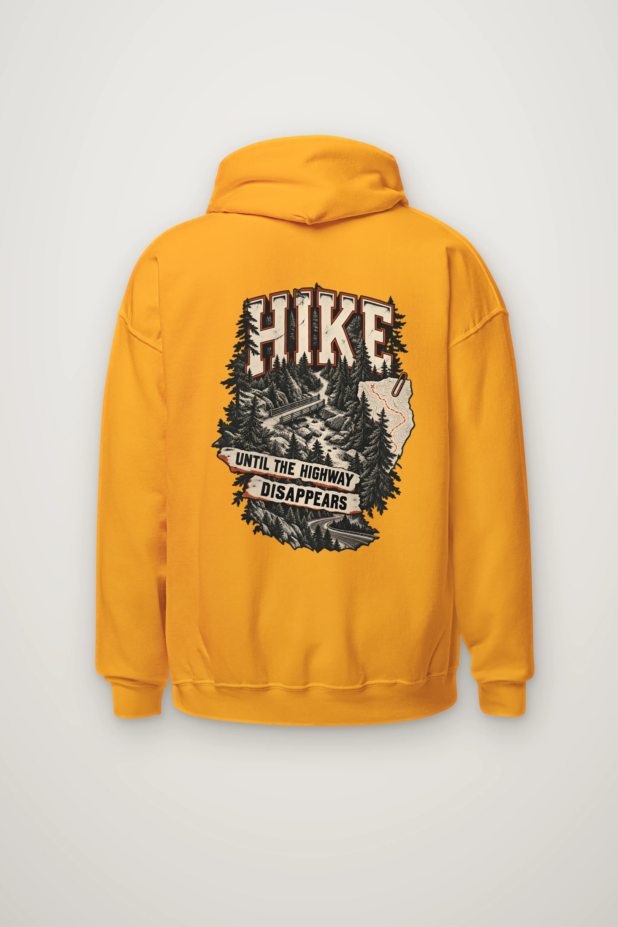 "Hike Until the Highway Disappears" Heavy Blend Unisex Pullover Hoodie