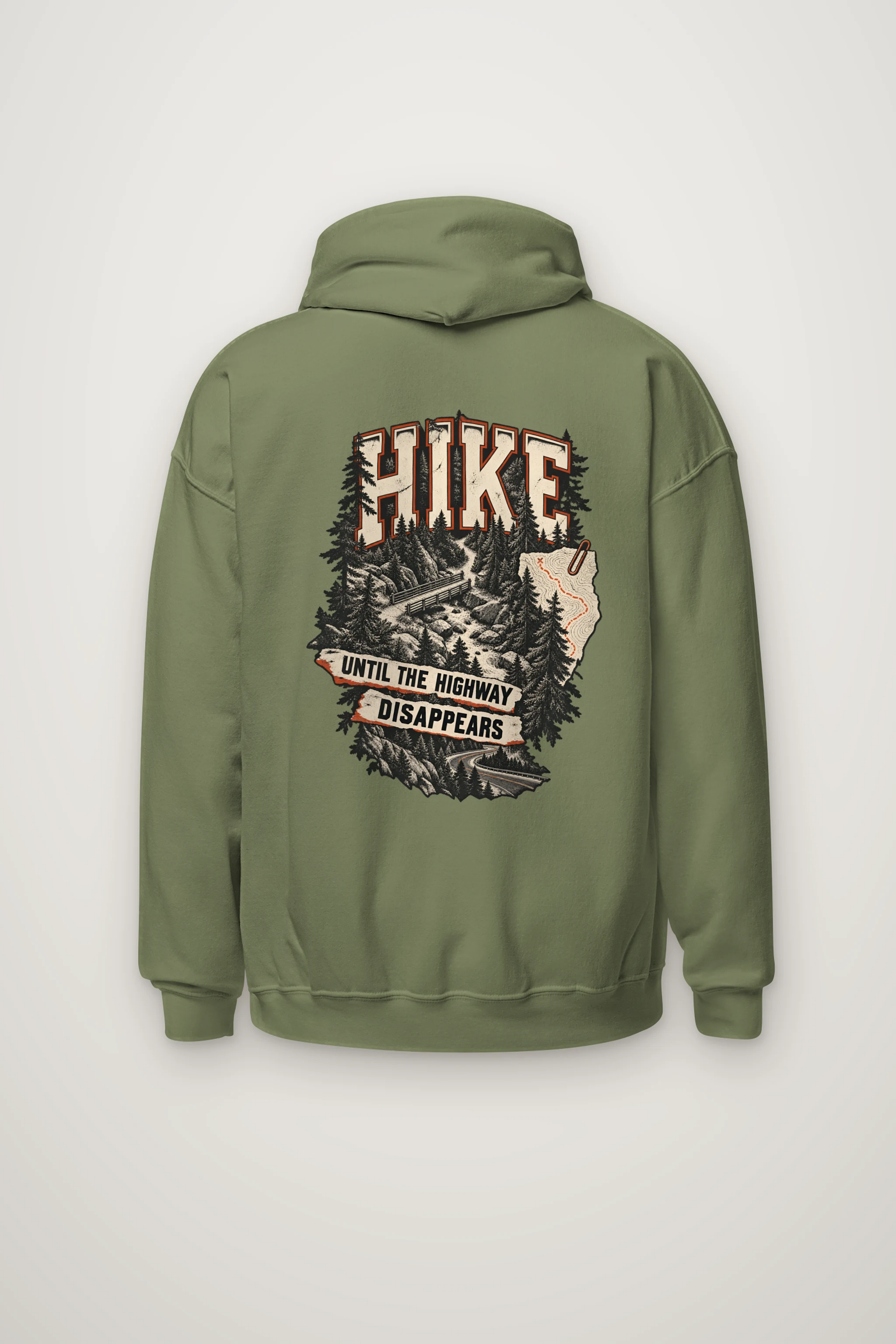 "Hike Until the Highway Disappears" Heavy Blend Unisex Pullover Hoodie