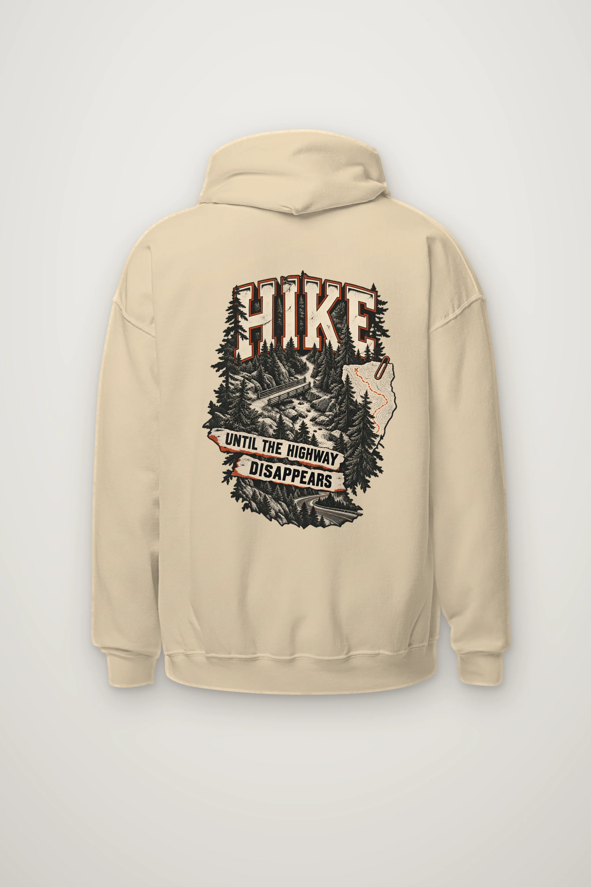 "Hike Until the Highway Disappears" Heavy Blend Unisex Pullover Hoodie
