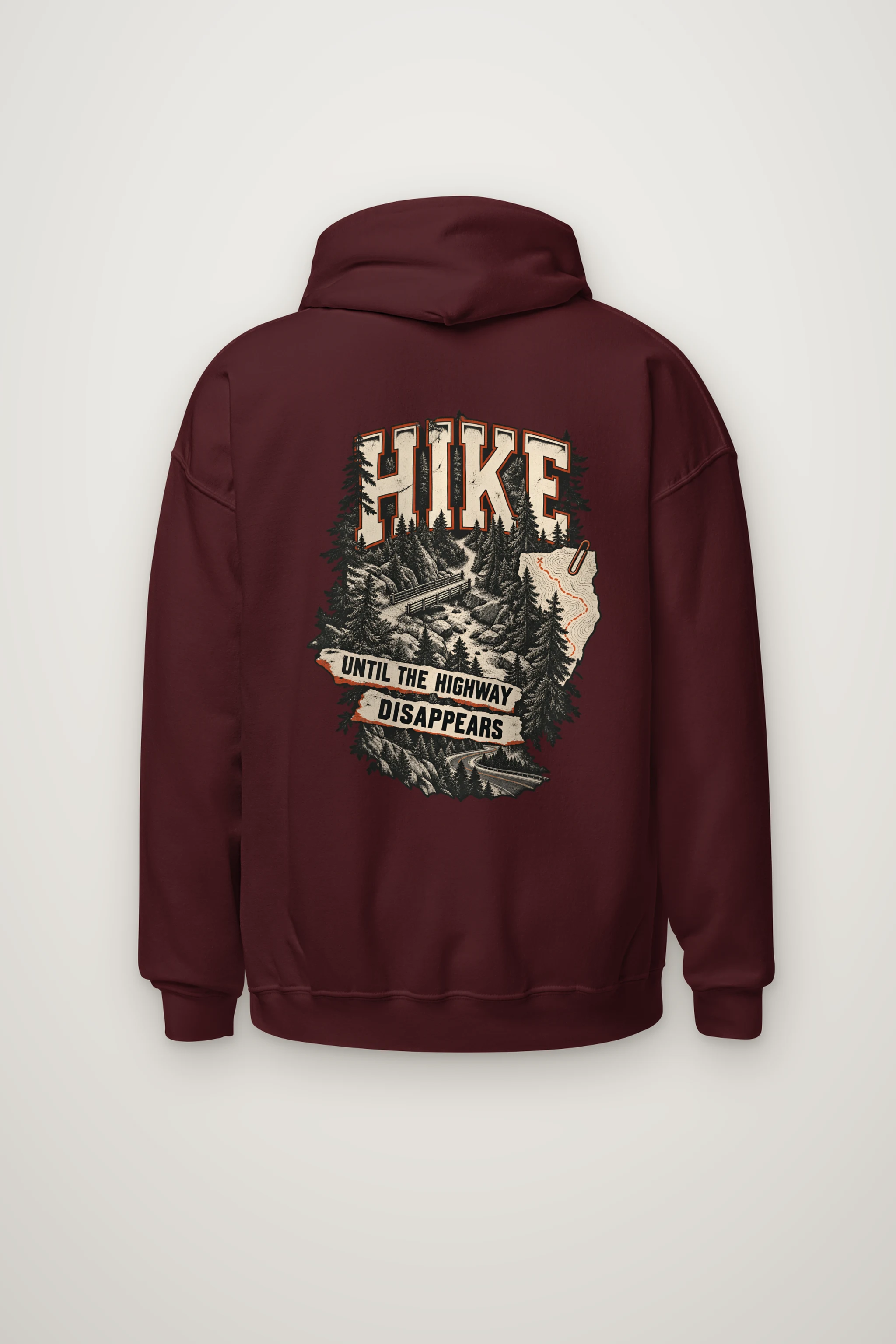 "Hike Until the Highway Disappears" Heavy Blend Unisex Pullover Hoodie