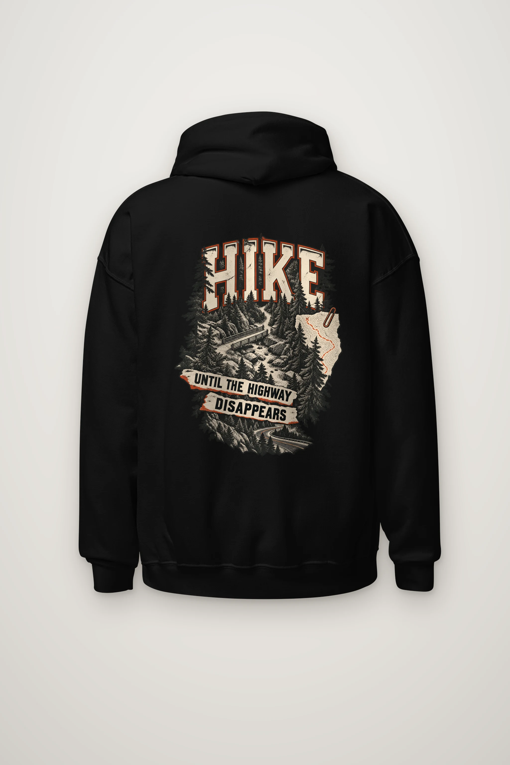 "Hike Until the Highway Disappears" Heavy Blend Unisex Pullover Hoodie