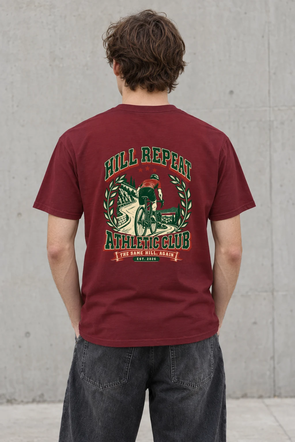 "Hill Repeat Athletic Club" Heavyweight Unisex Crewneck T-shirt