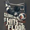 "Hits The Floor Volleyball Dig" Men's Oversized Heavyweight Crewneck T-Shirt