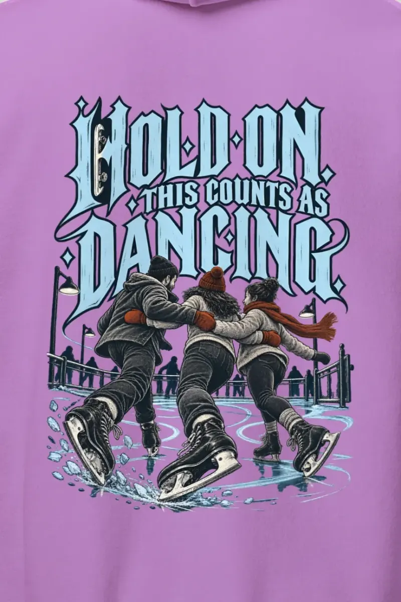 "Hold On, This Counts as Dancing" Heavy Blend Unisex Pullover Hoodie - the graphic up close