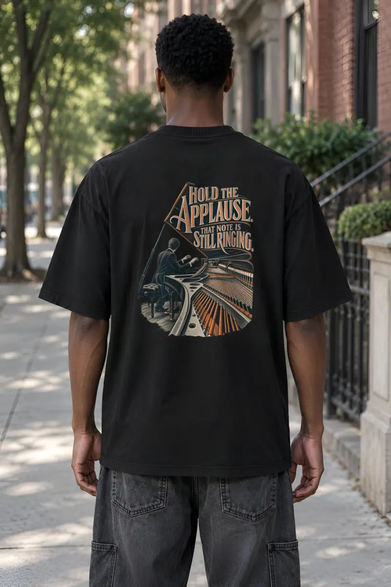 “Hold the Applause” Men’s Oversized Heavyweight Crewneck T-Shirt