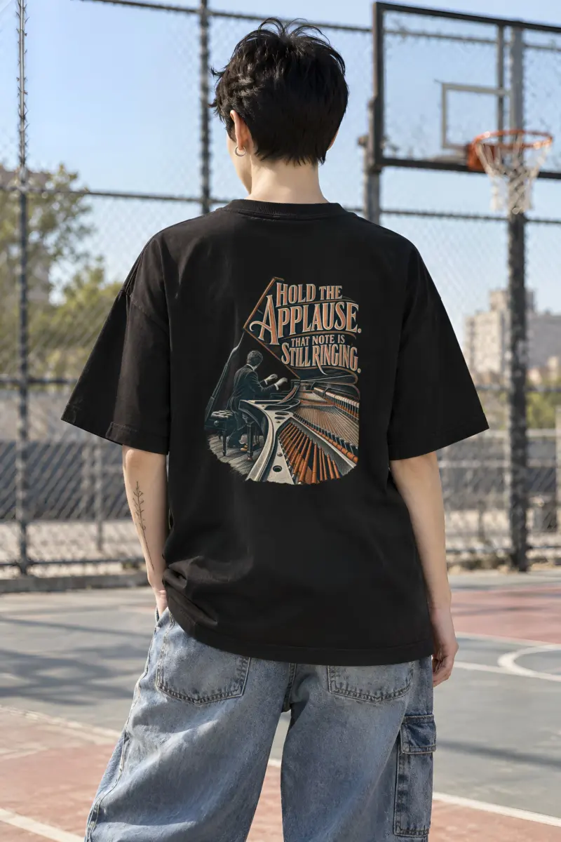 "Hold the Applause" Unisex Oversized Heavyweight Crewneck T-Shirt