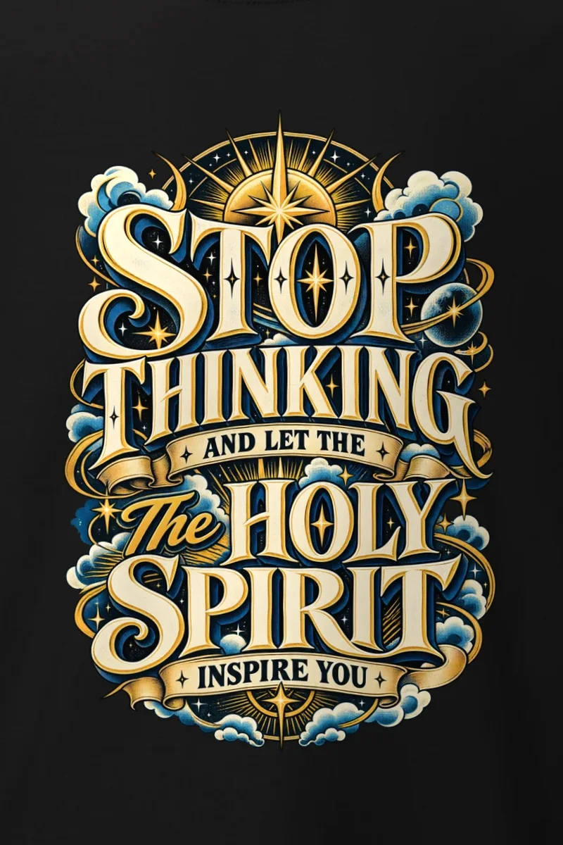 "Spirit Starburst Lettering" Heavyweight Unisex Crewneck T-shirt - the graphic up close