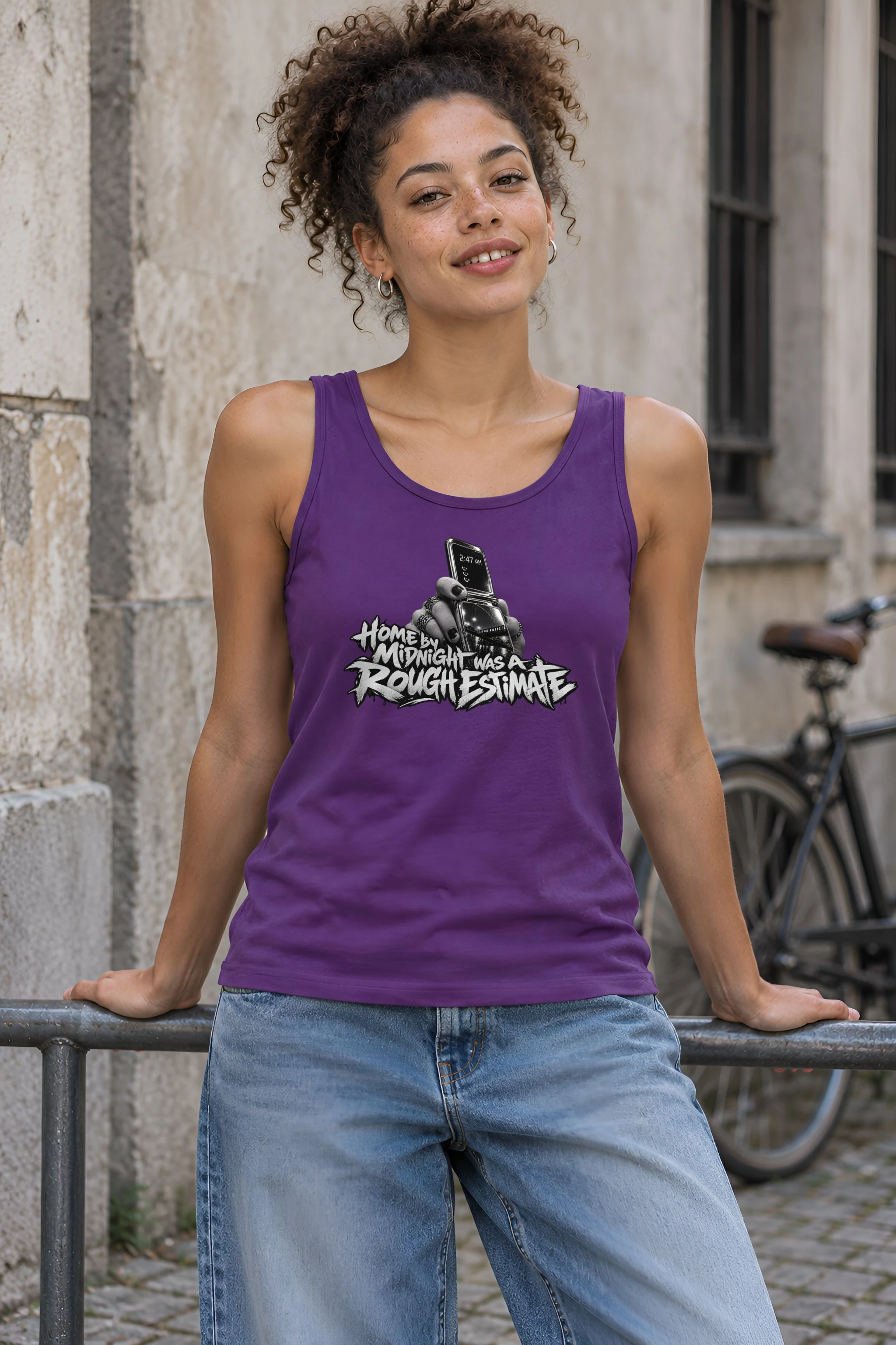 "Home By Midnight Was A Rough Estimate" Unisex Jersey Tank