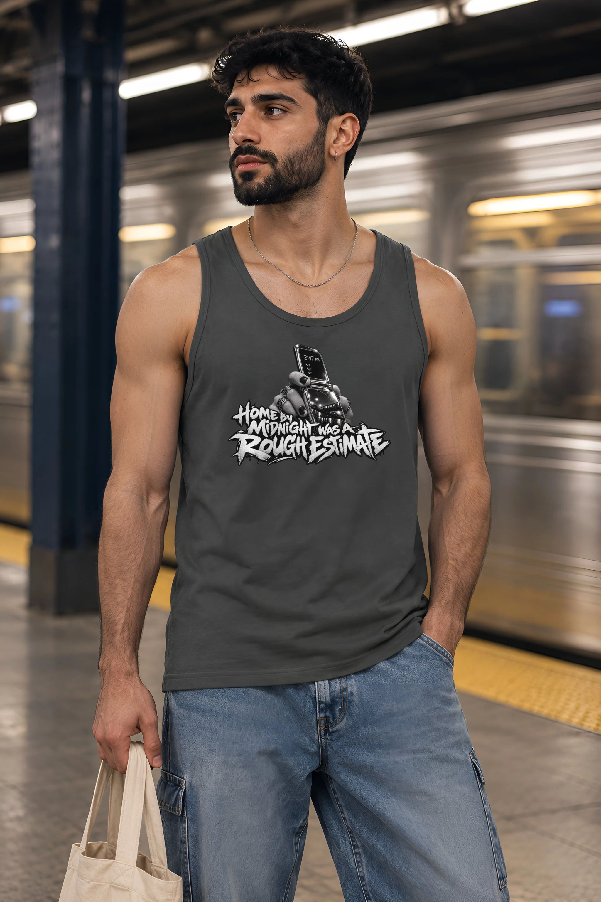 "Home By Midnight Was A Rough Estimate" Unisex Jersey Tank