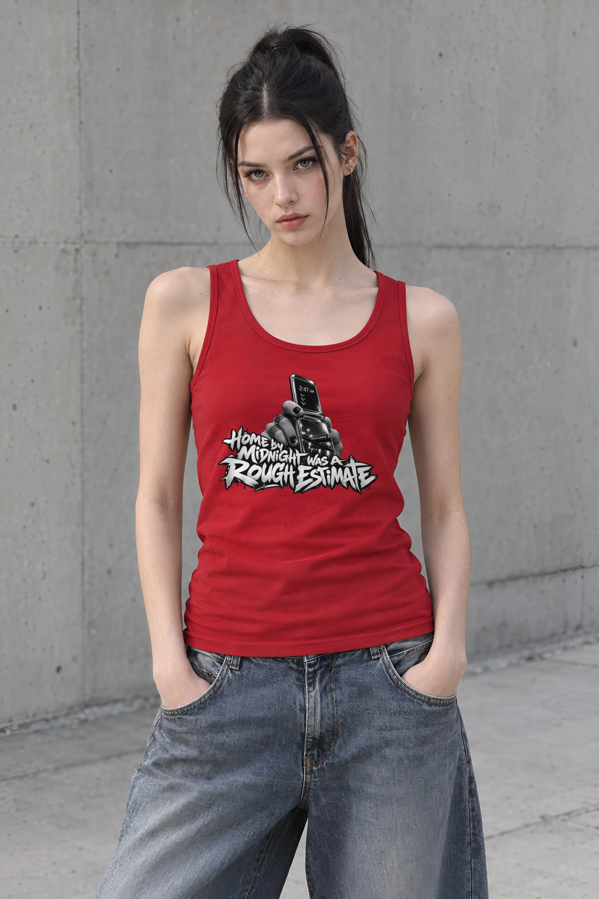 "Home By Midnight Was A Rough Estimate" Unisex Jersey Tank
