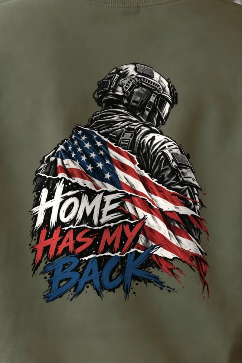 "Home Has My Back" Heavy Blend Unisex Crewneck Sweatshirt - the graphic up close