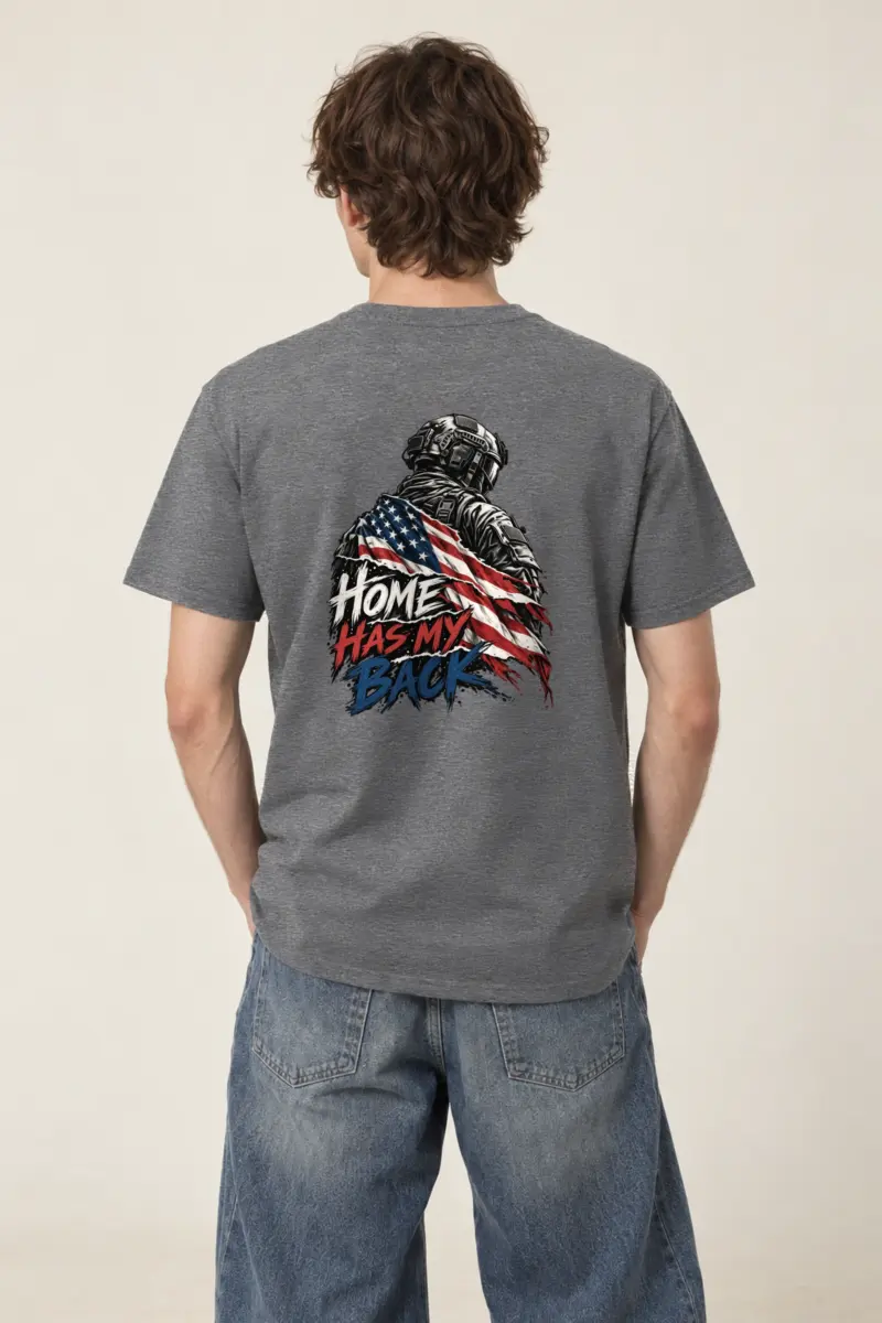 "Home Has My Back" Heavyweight Unisex Crewneck T-shirt