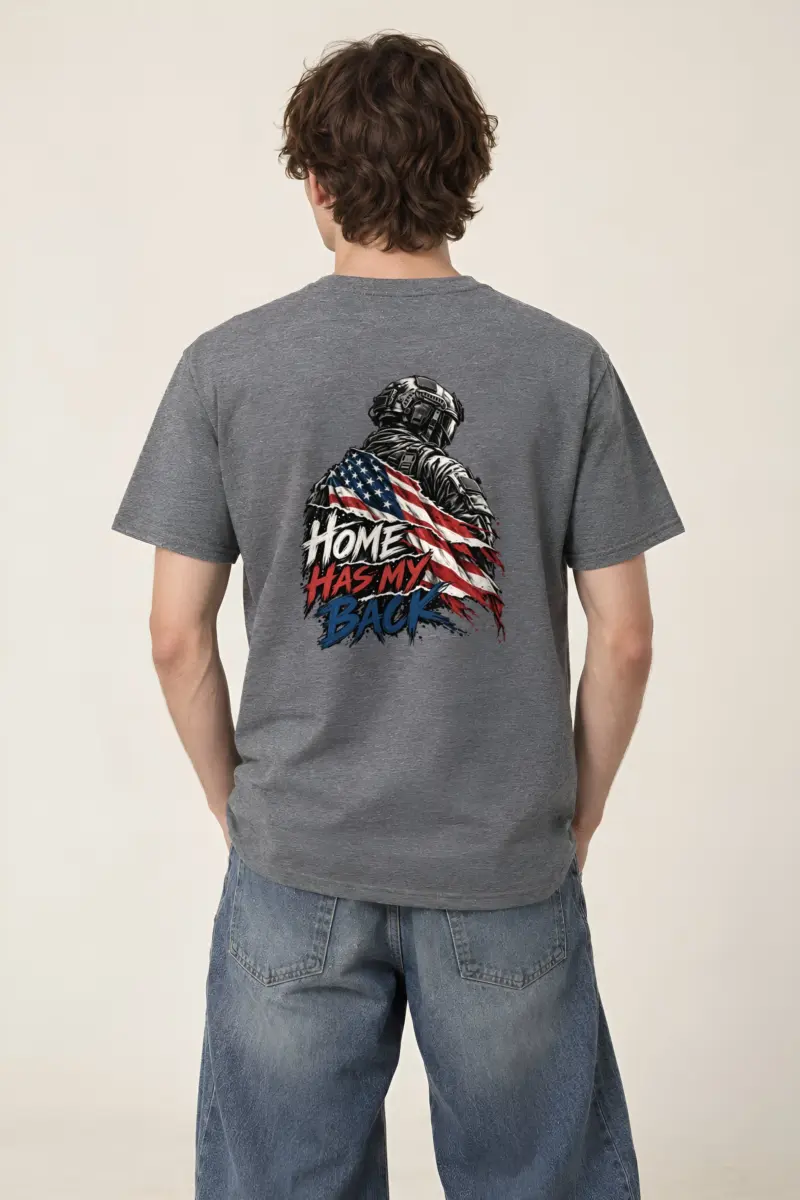 “Home Has My Back” Heavyweight Unisex Crewneck T-shirt