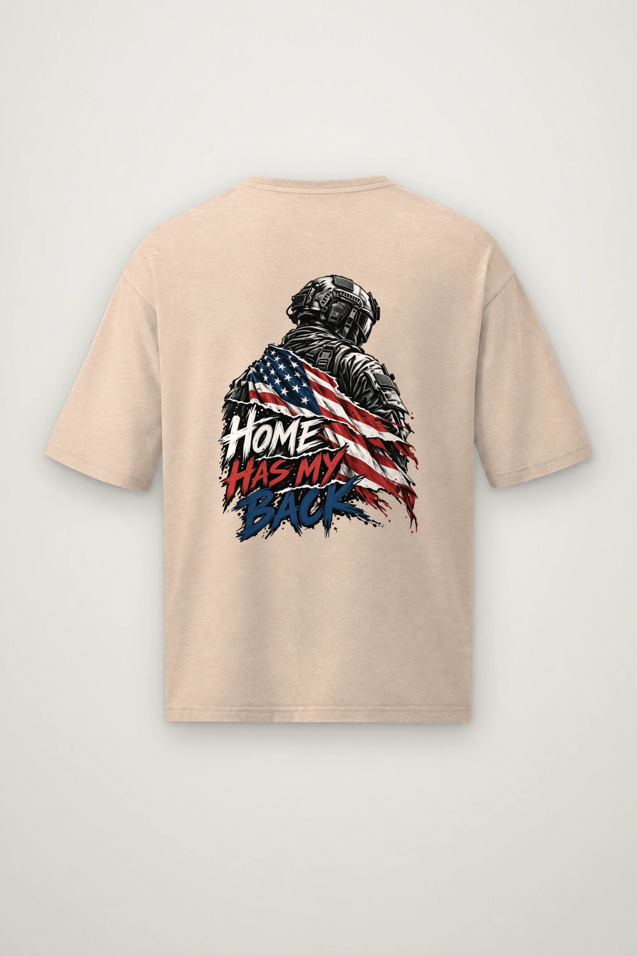 "Home Has My Back" Men's Oversized Heavyweight Crewneck T-Shirt