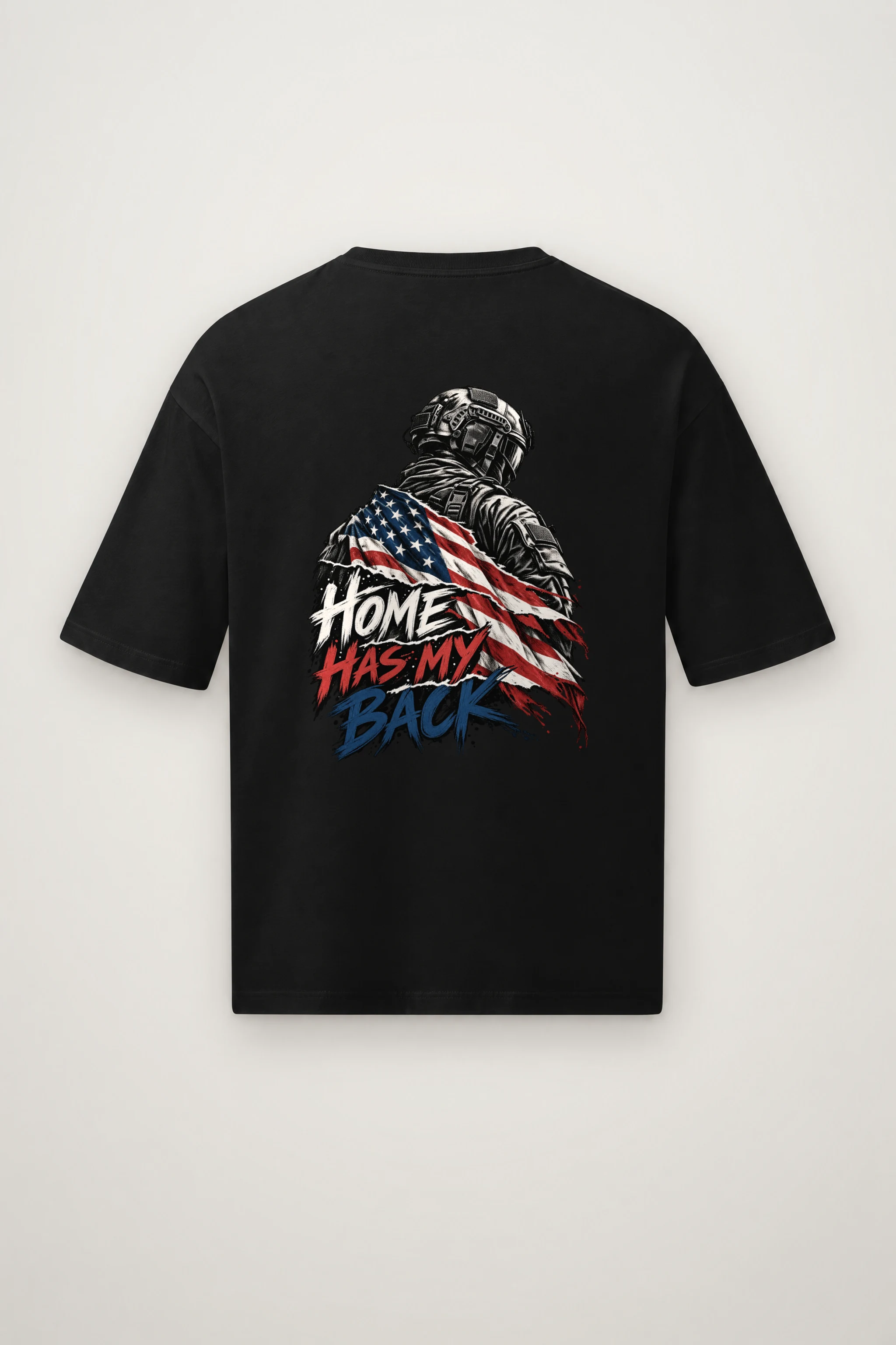 "Home Has My Back" Men's Oversized Heavyweight Crewneck T-Shirt