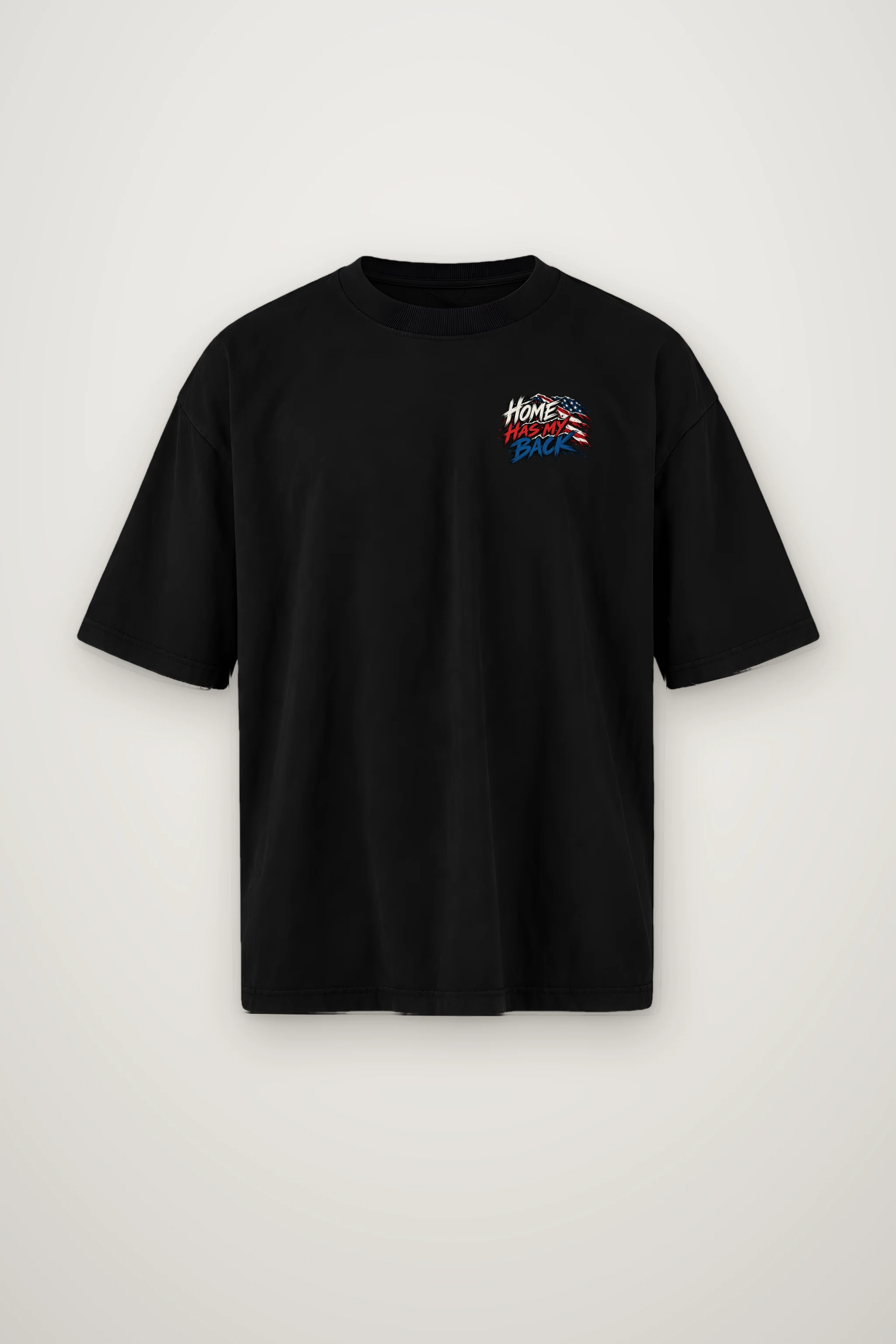 "Home Has My Back" Men's Oversized Heavyweight Crewneck T-Shirt