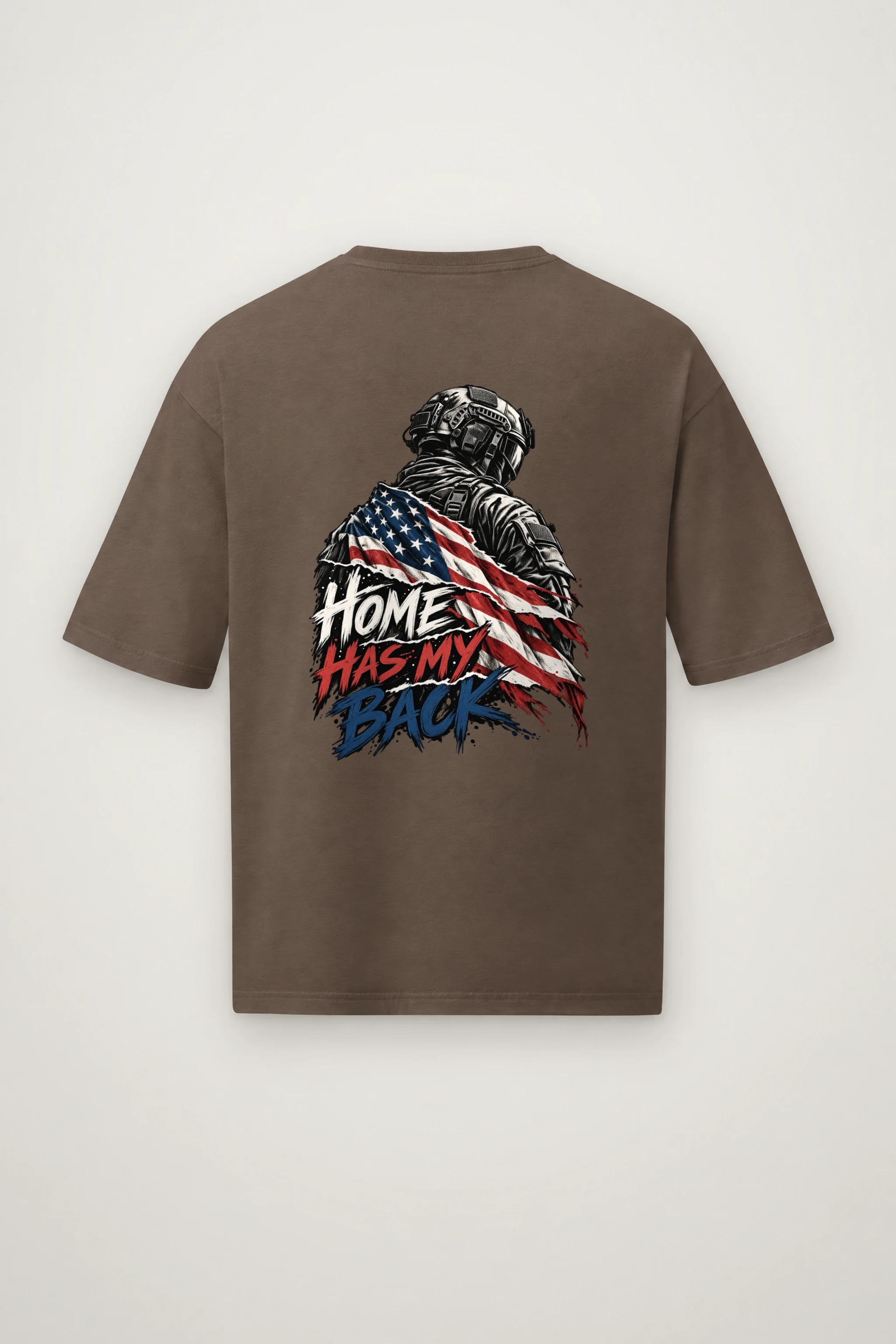 "Home Has My Back" Men's Oversized Heavyweight Crewneck T-Shirt