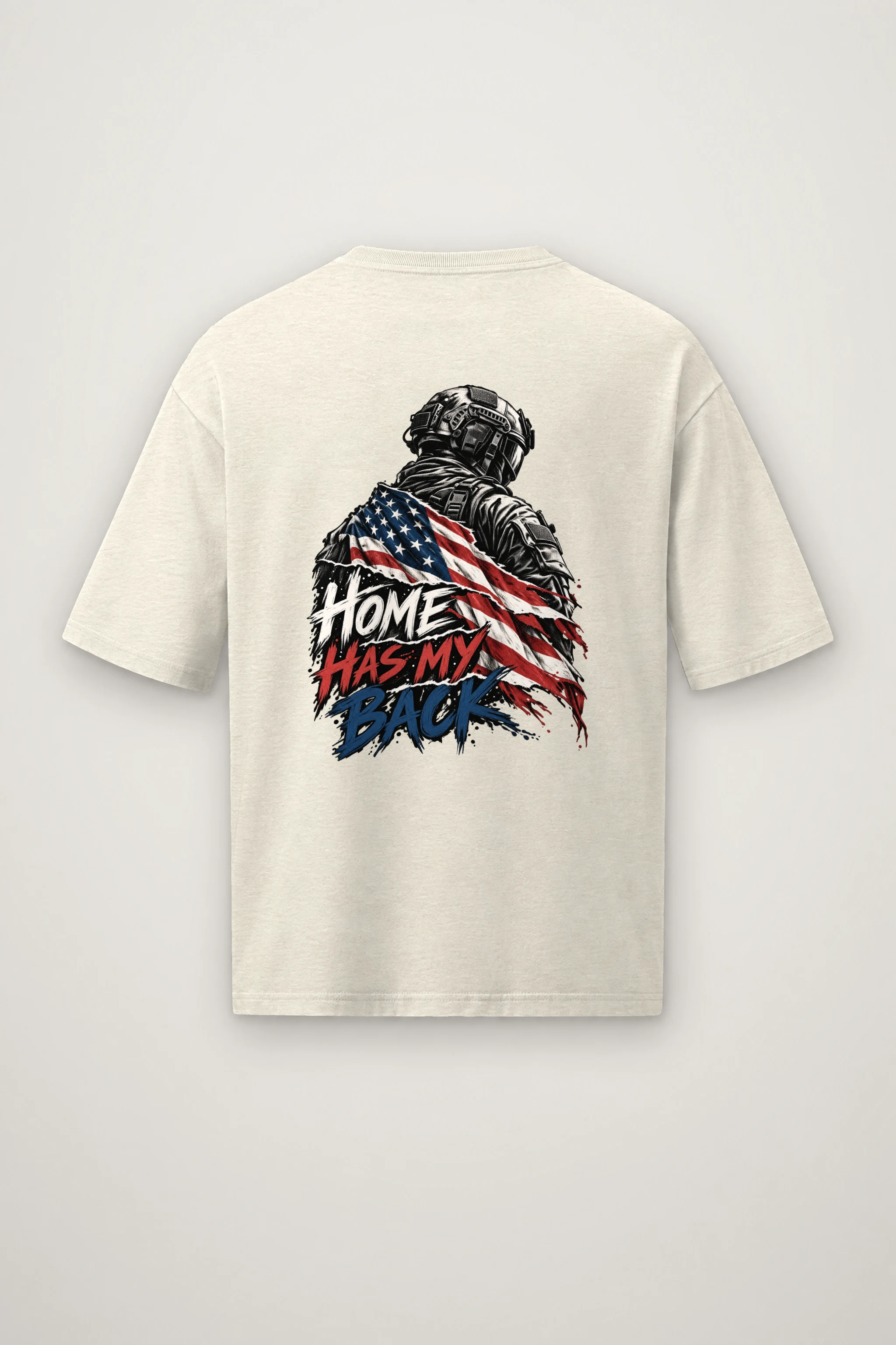 "Home Has My Back" Men's Oversized Heavyweight Crewneck T-Shirt