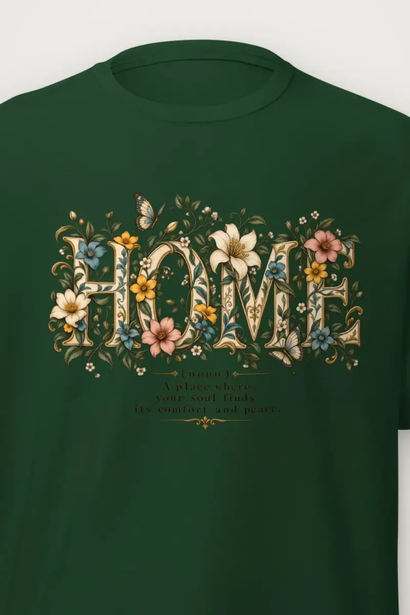 "Home In Bloom" Heavyweight Unisex Crewneck T-shirt