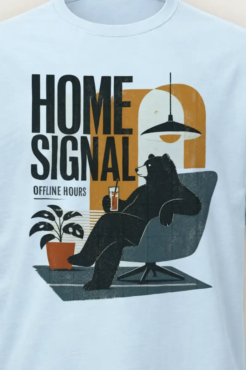 "Home signal" Heavyweight Unisex Crewneck T-shirt