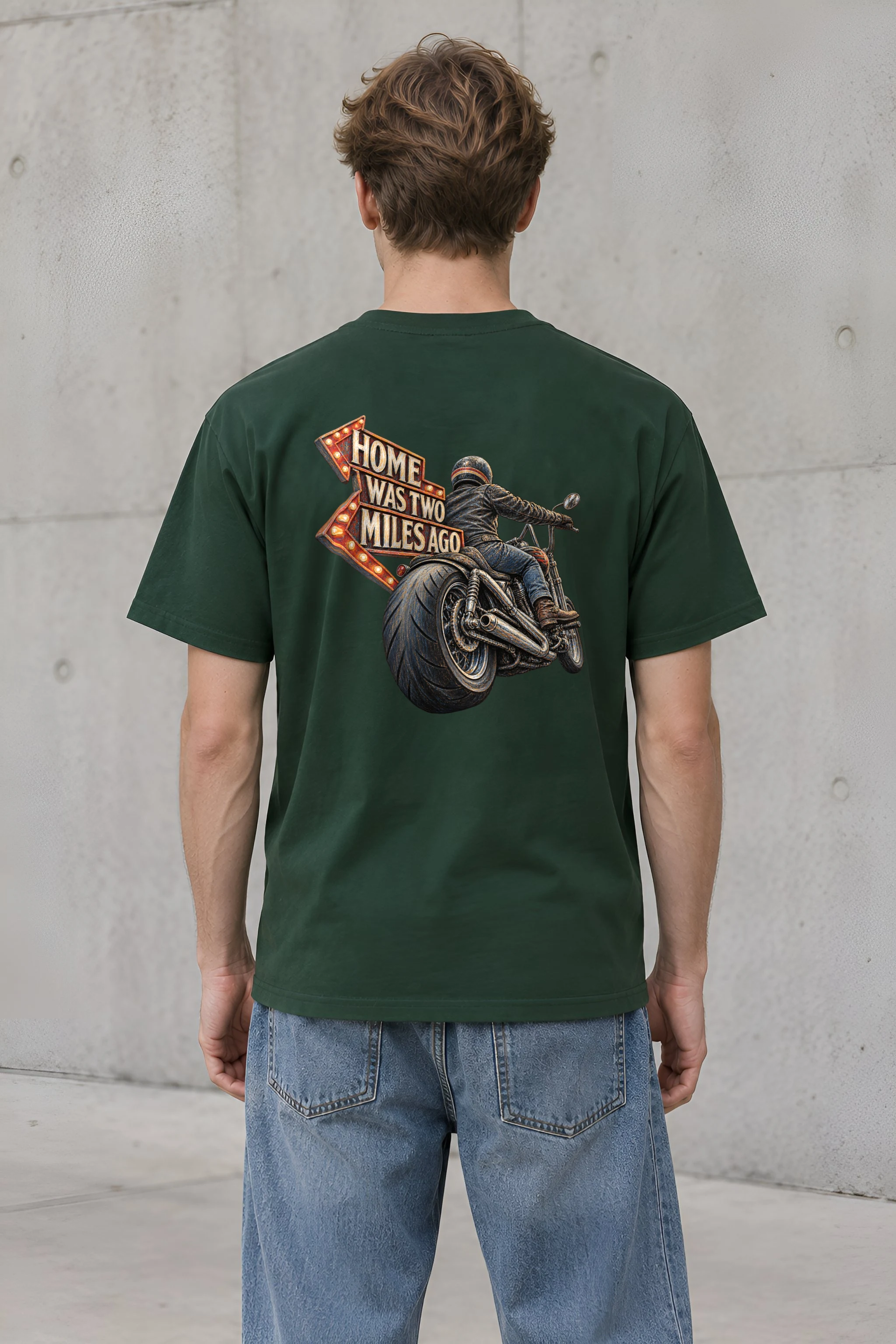 "Home Was Two Miles Ago" Heavyweight Unisex Crewneck T-shirt
