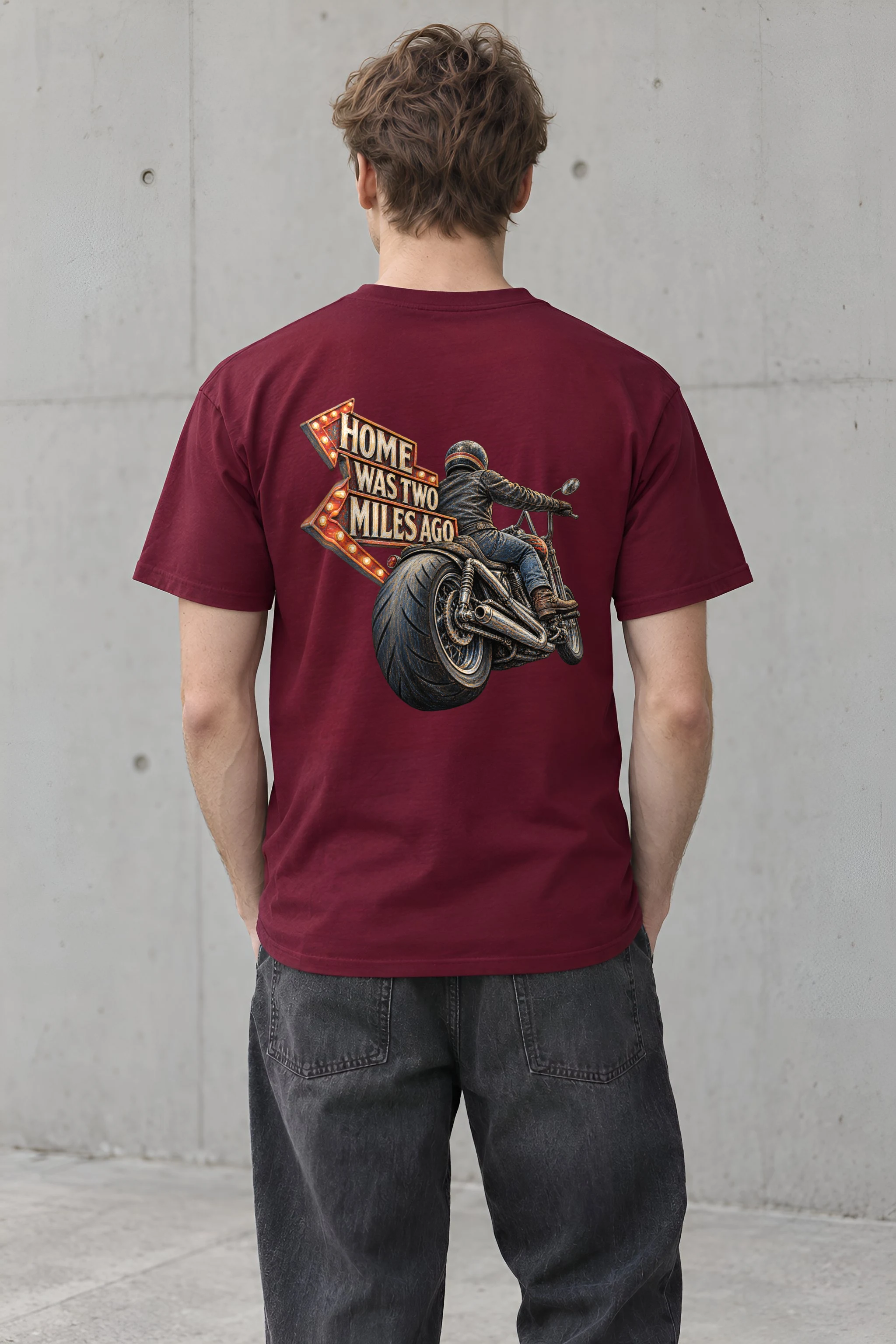 "Home Was Two Miles Ago" Heavyweight Unisex Crewneck T-shirt