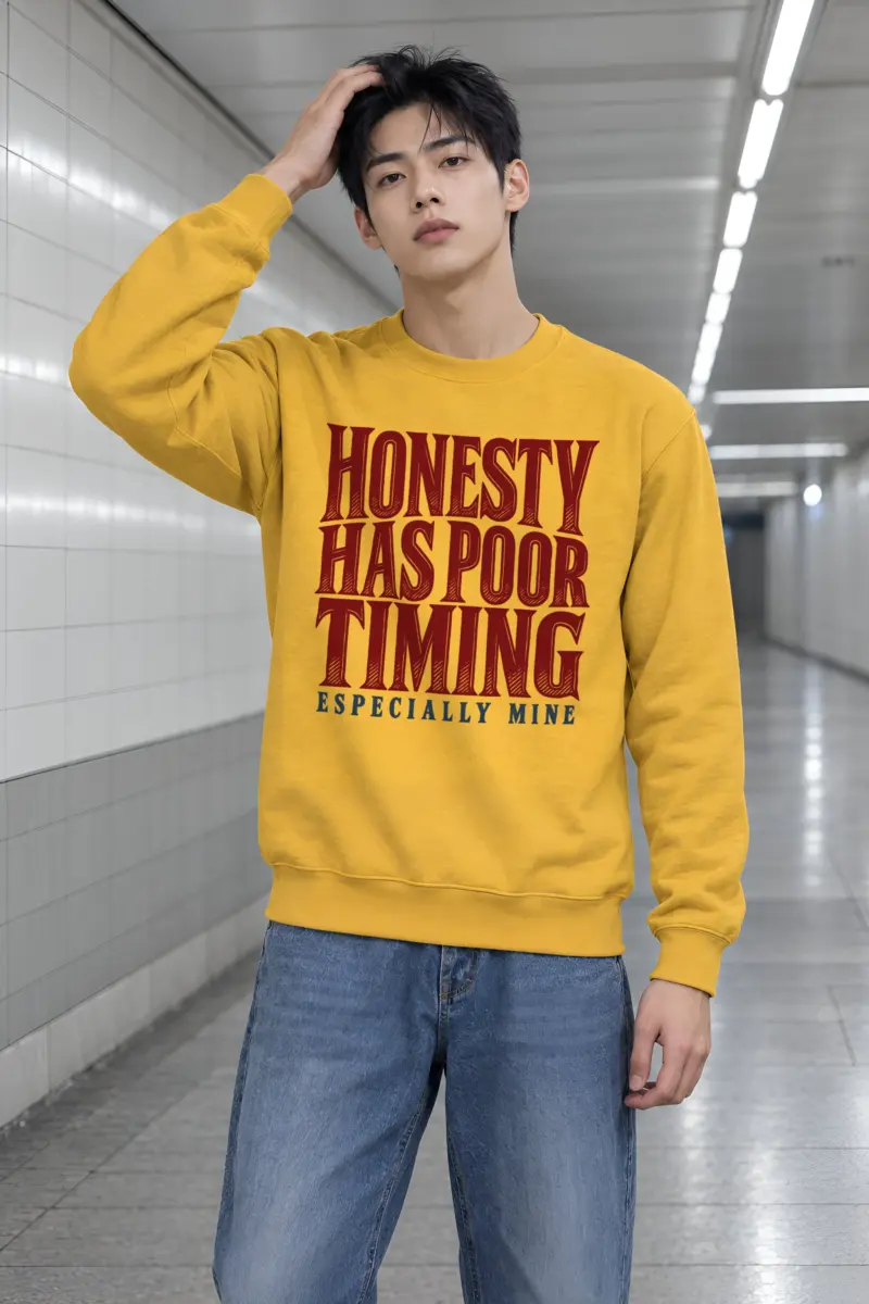 "Honesty Has Poor Timing" Heavy Blend Unisex Crewneck Sweatshirt