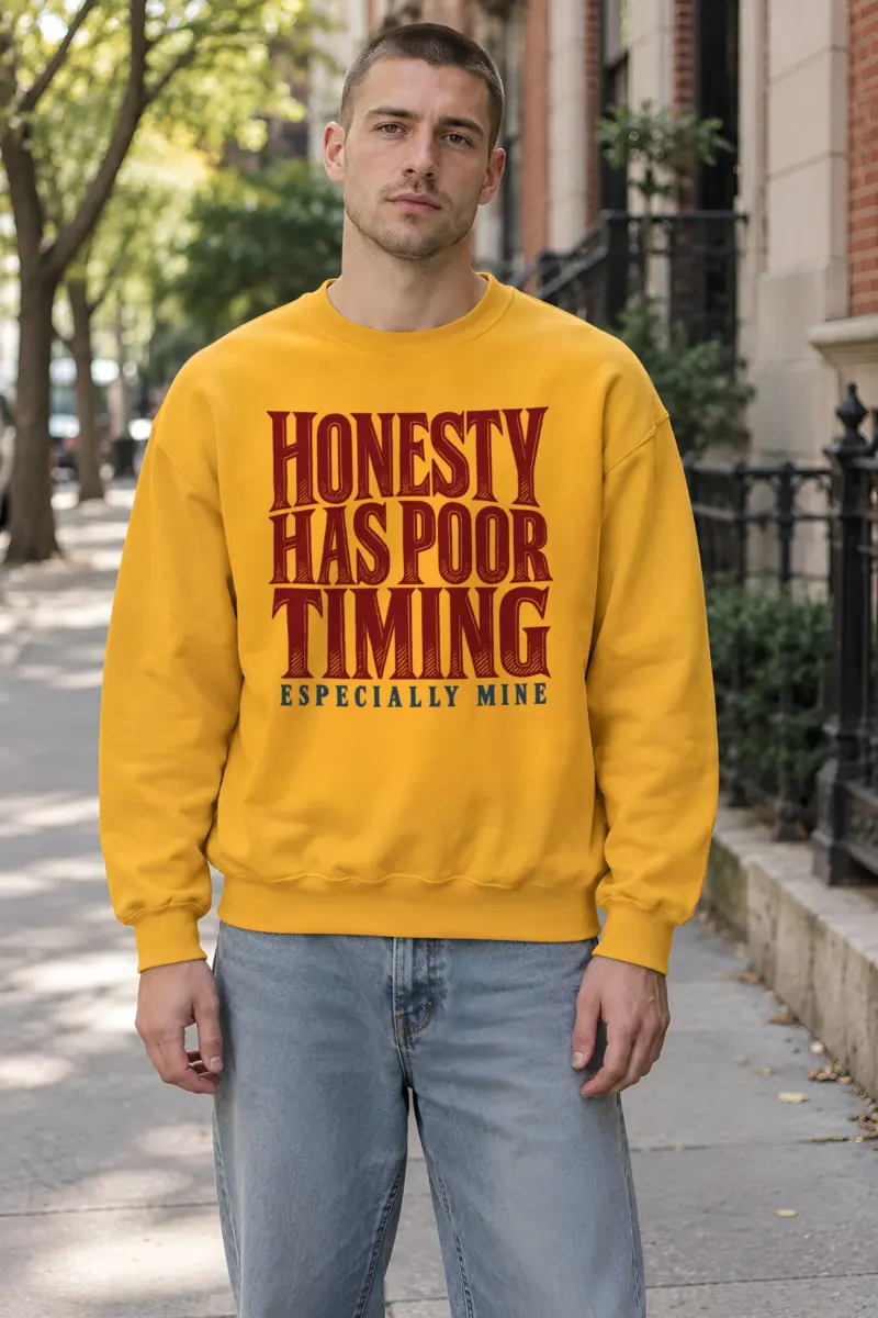 "Honesty Has Poor Timing" Heavy Blend Unisex Crewneck Sweatshirt
