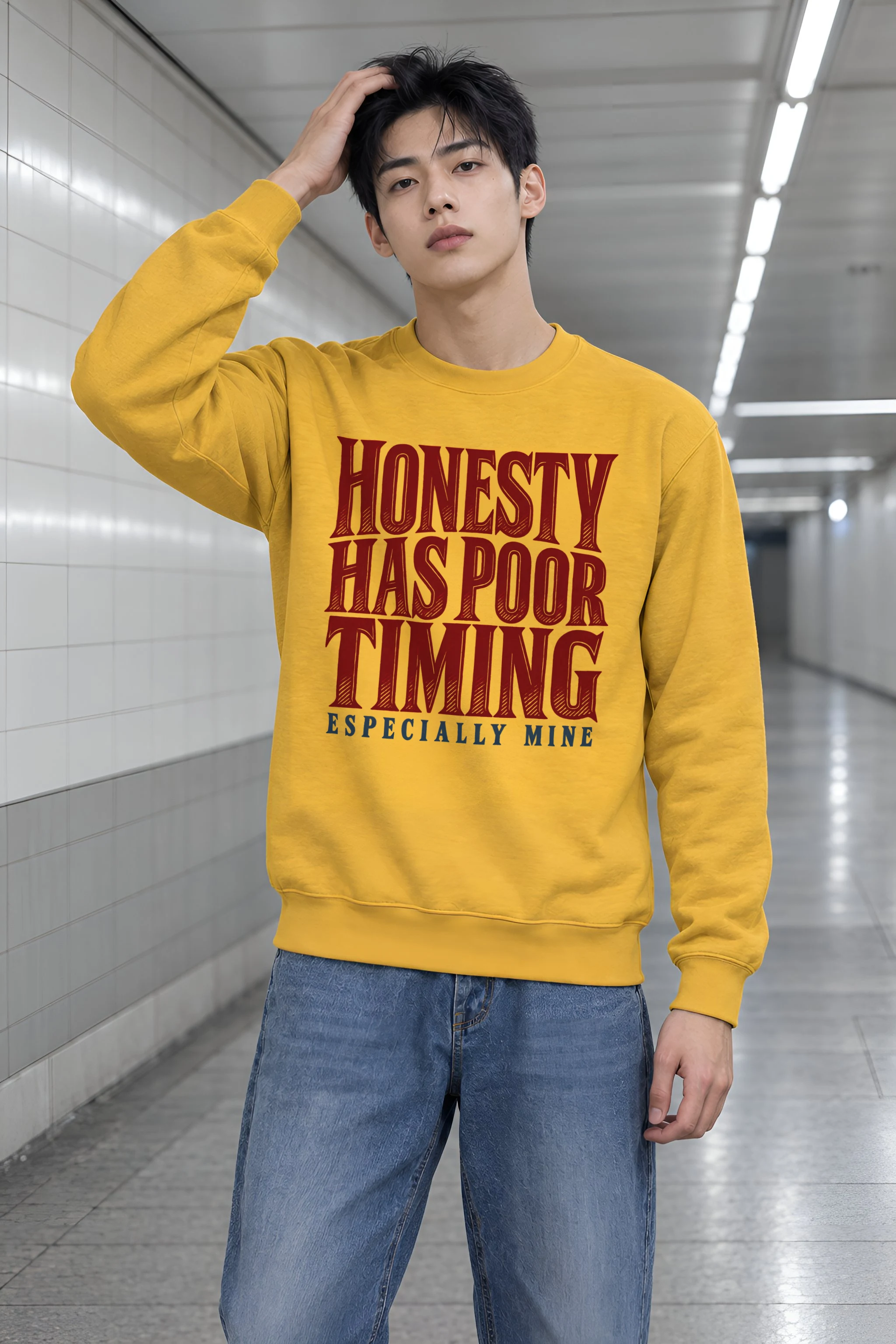 "Honesty Has Poor Timing" Heavy Blend Unisex Crewneck Sweatshirt