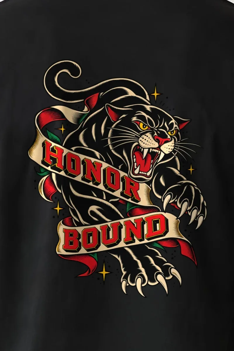 "Honor Bound" Heavyweight Unisex Crewneck T-shirt - the graphic up close