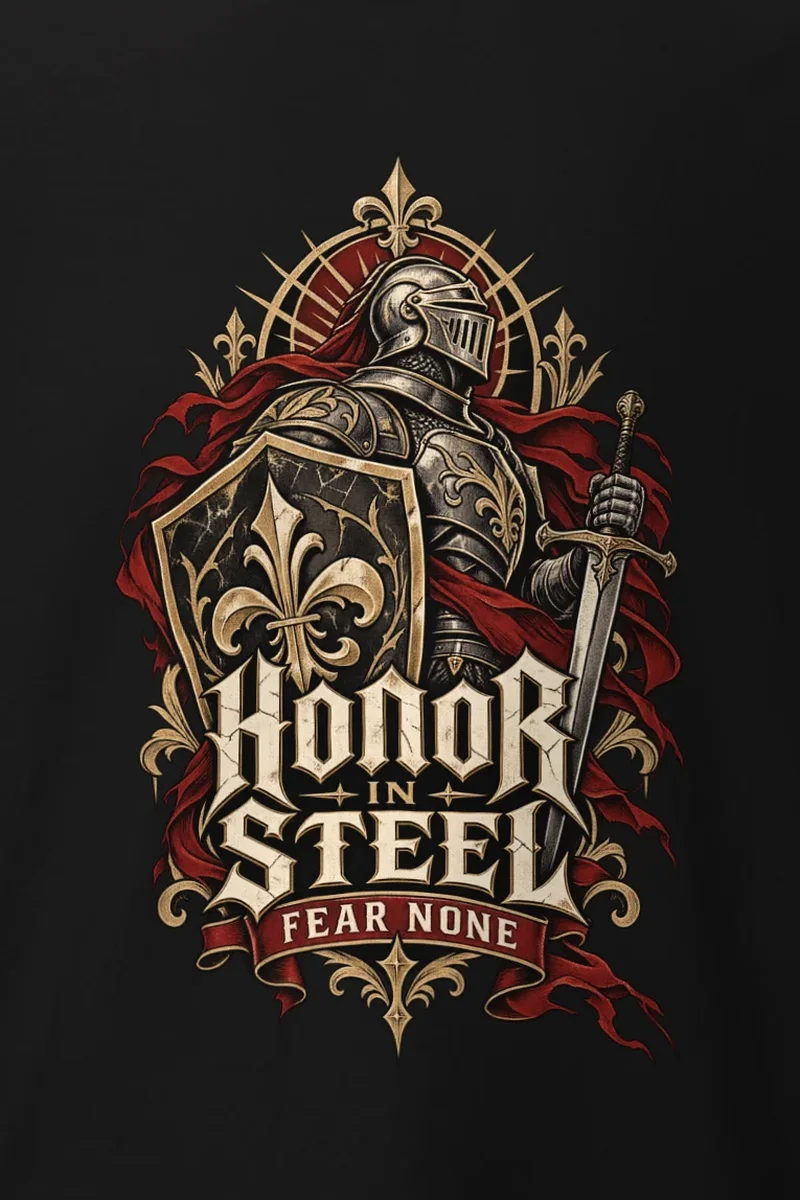 "Honor In Steel" Heavyweight Unisex Crewneck T-shirt