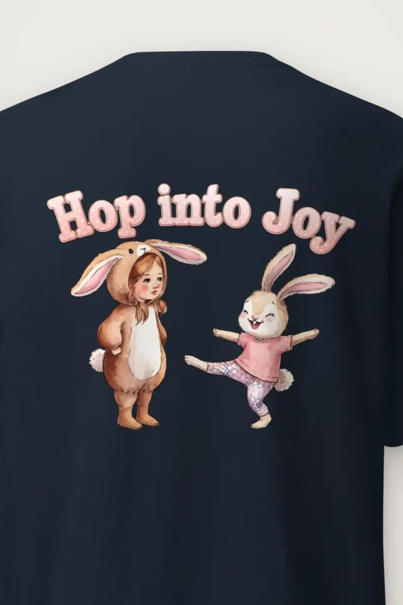"Hop Into Joy" Heavyweight Unisex Crewneck T-shirt