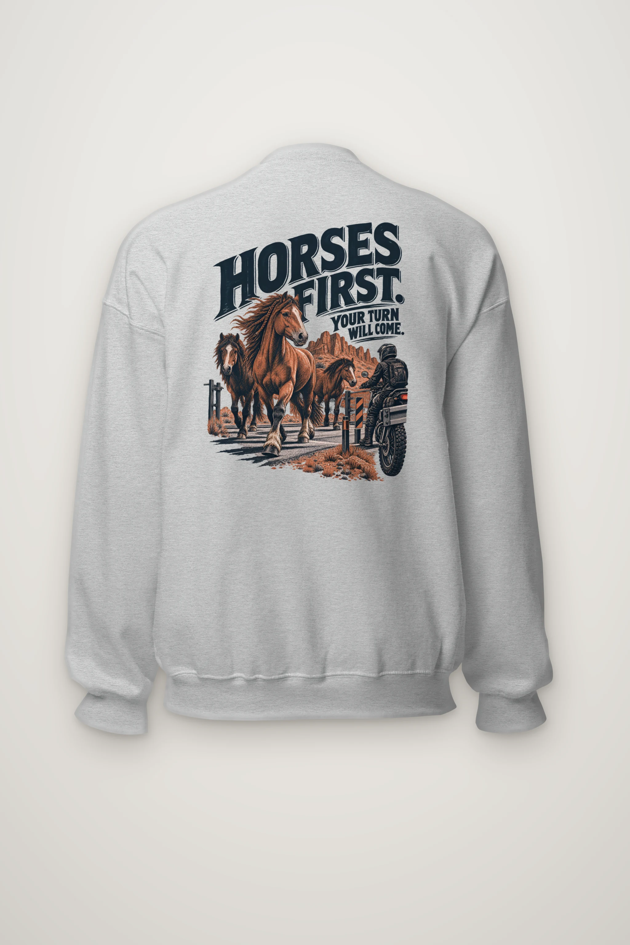 "Horses First" Heavy Blend Unisex Crewneck Sweatshirt