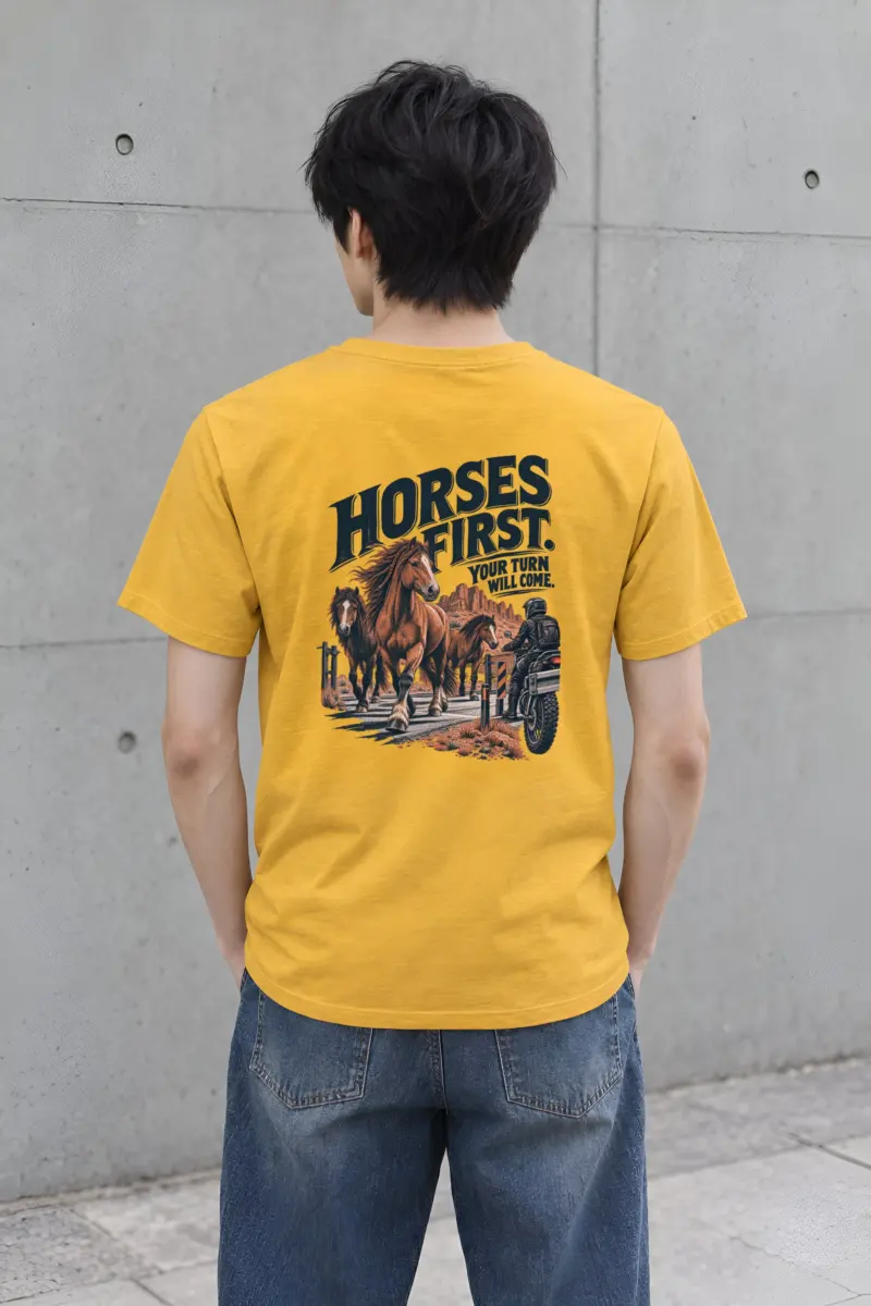 “Horses First” Heavyweight Unisex Crewneck T-shirt