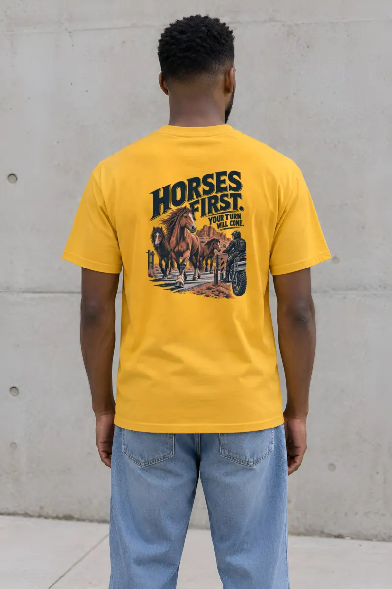 "Horses First" Heavyweight Unisex Crewneck T-shirt