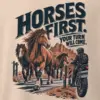 "Horses First" Men's Oversized Heavyweight Crewneck T-Shirt