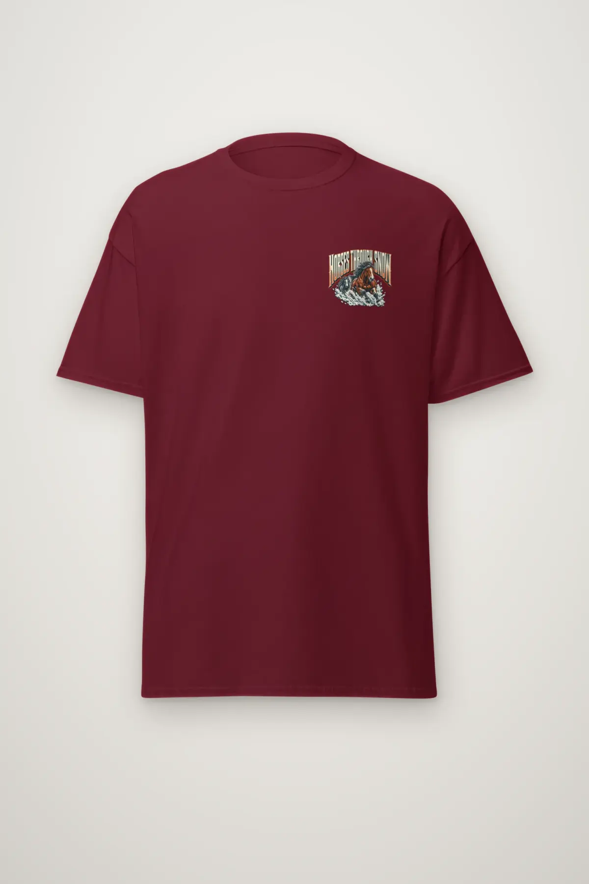 "Horses Through Snow" Heavyweight Unisex Crewneck T-shirt