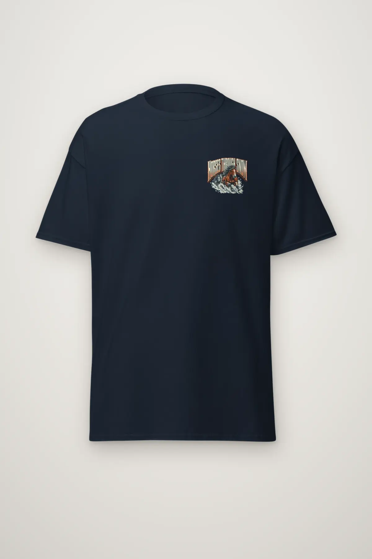 "Horses Through Snow" Heavyweight Unisex Crewneck T-shirt