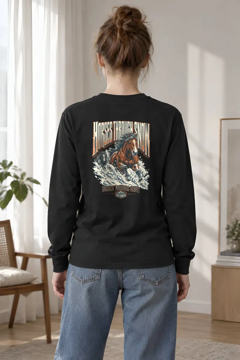 "Horses Through Snow" Unisex Longsleeve T-shirt