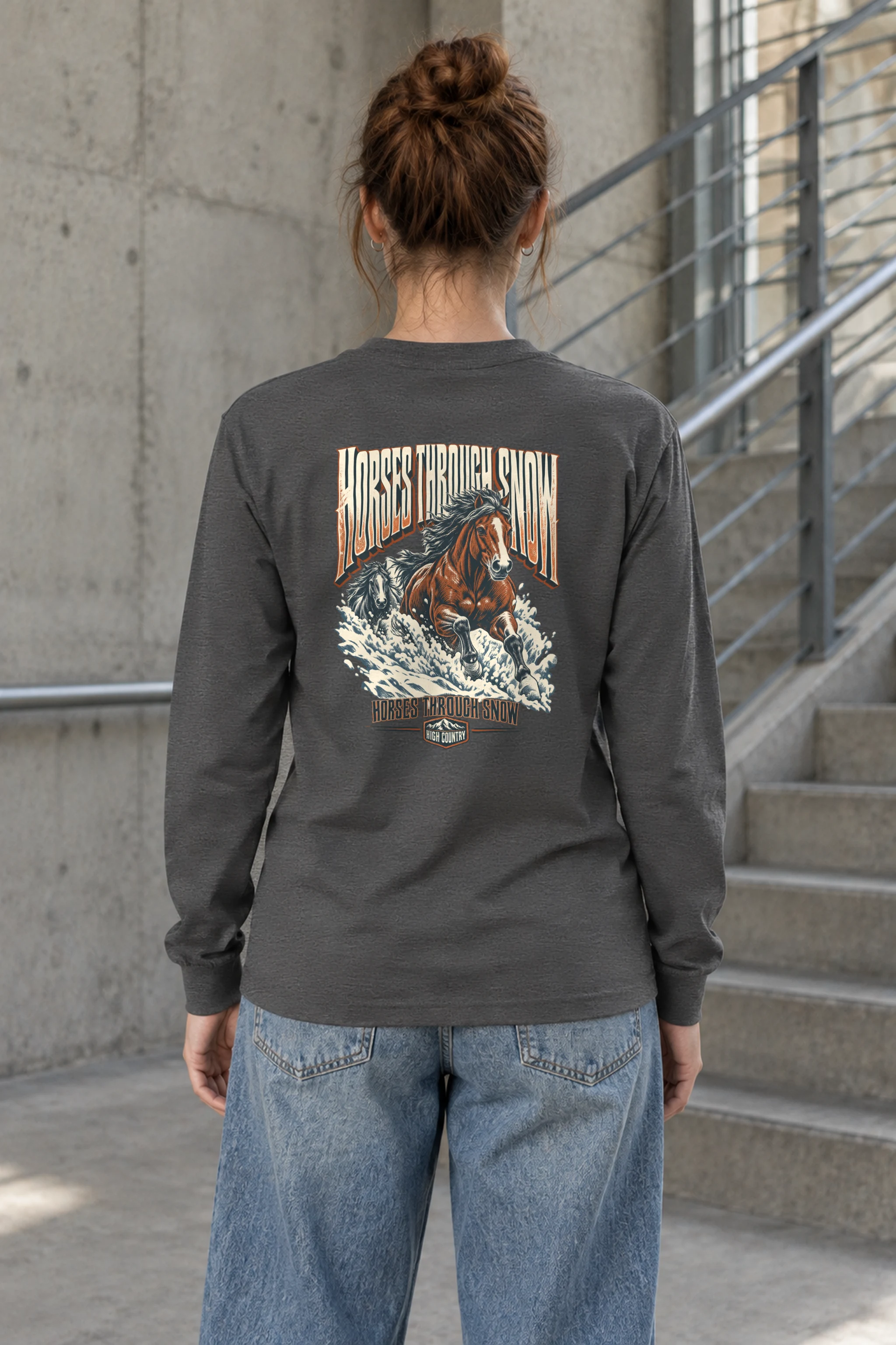 "Horses Through Snow" Unisex Longsleeve T-shirt