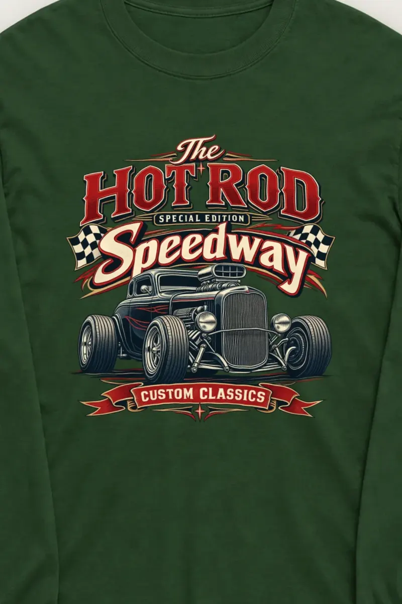 "Hot Rod Speedway" Unisex Longsleeve T-shirt