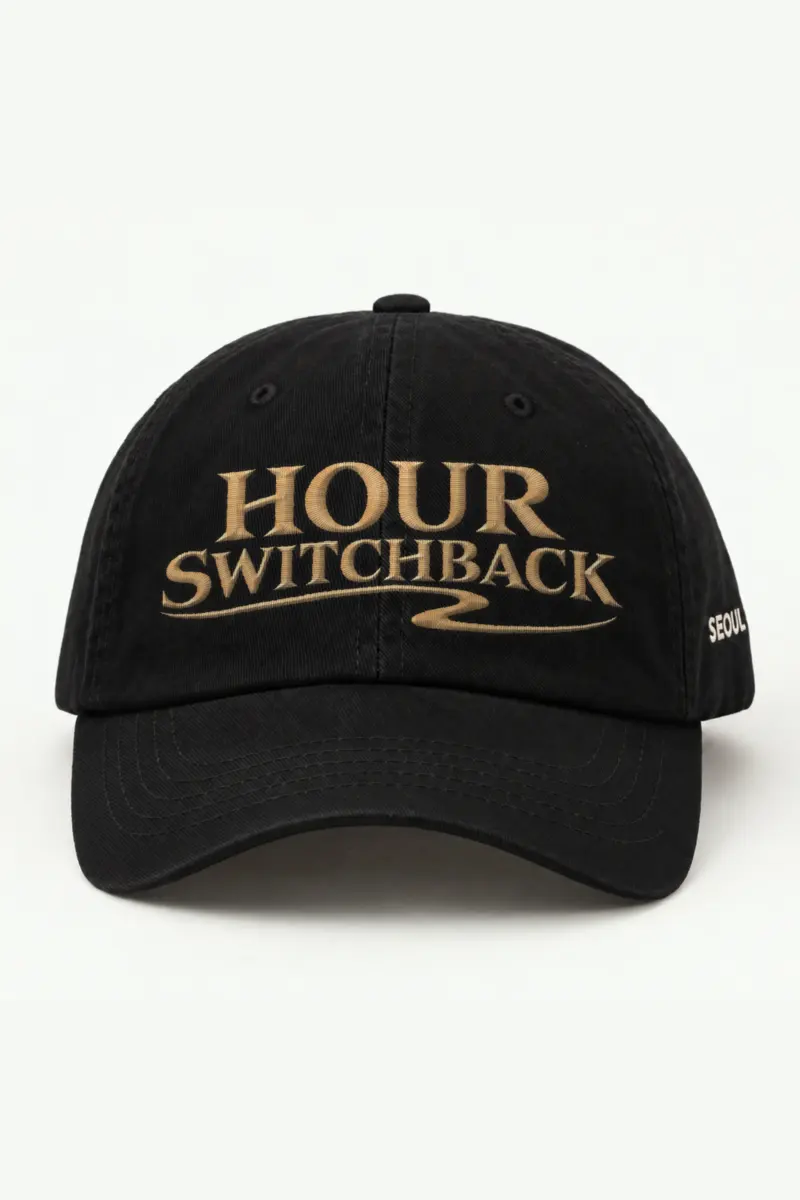 "Hour Switchback" Classic Dad Hat · Embroidered — black/cap-front