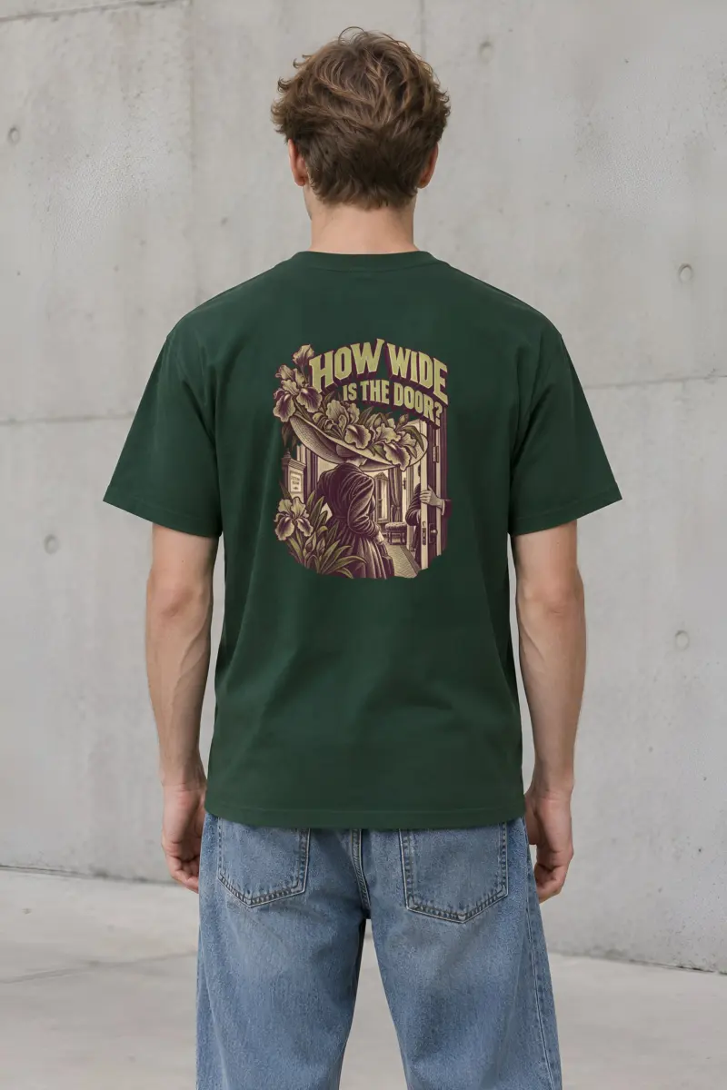 "How Wide Is the Door?" Heavyweight Unisex Crewneck T-shirt