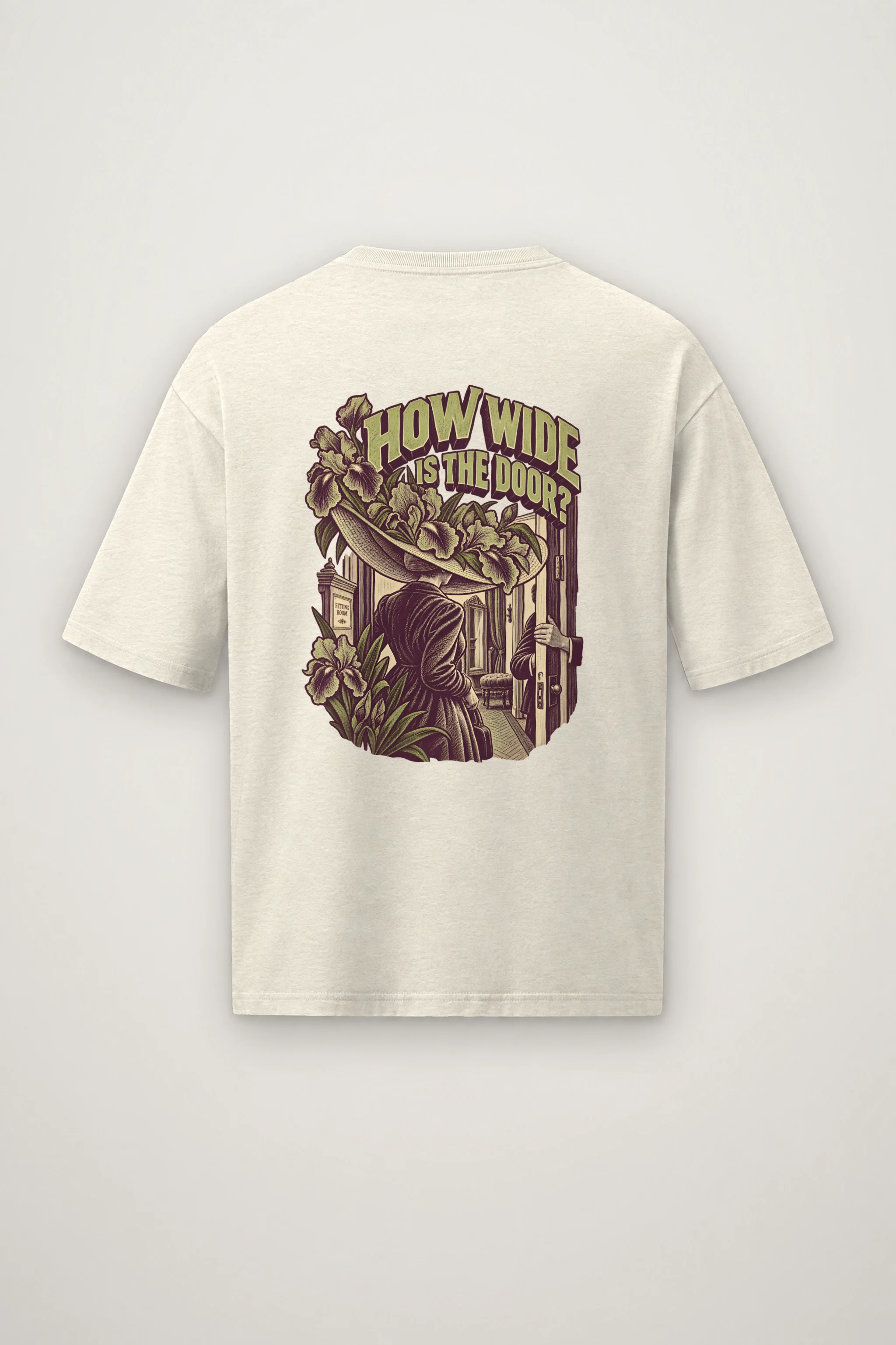 "How Wide Is The Door" Men's Oversized Heavyweight Crewneck T-Shirt