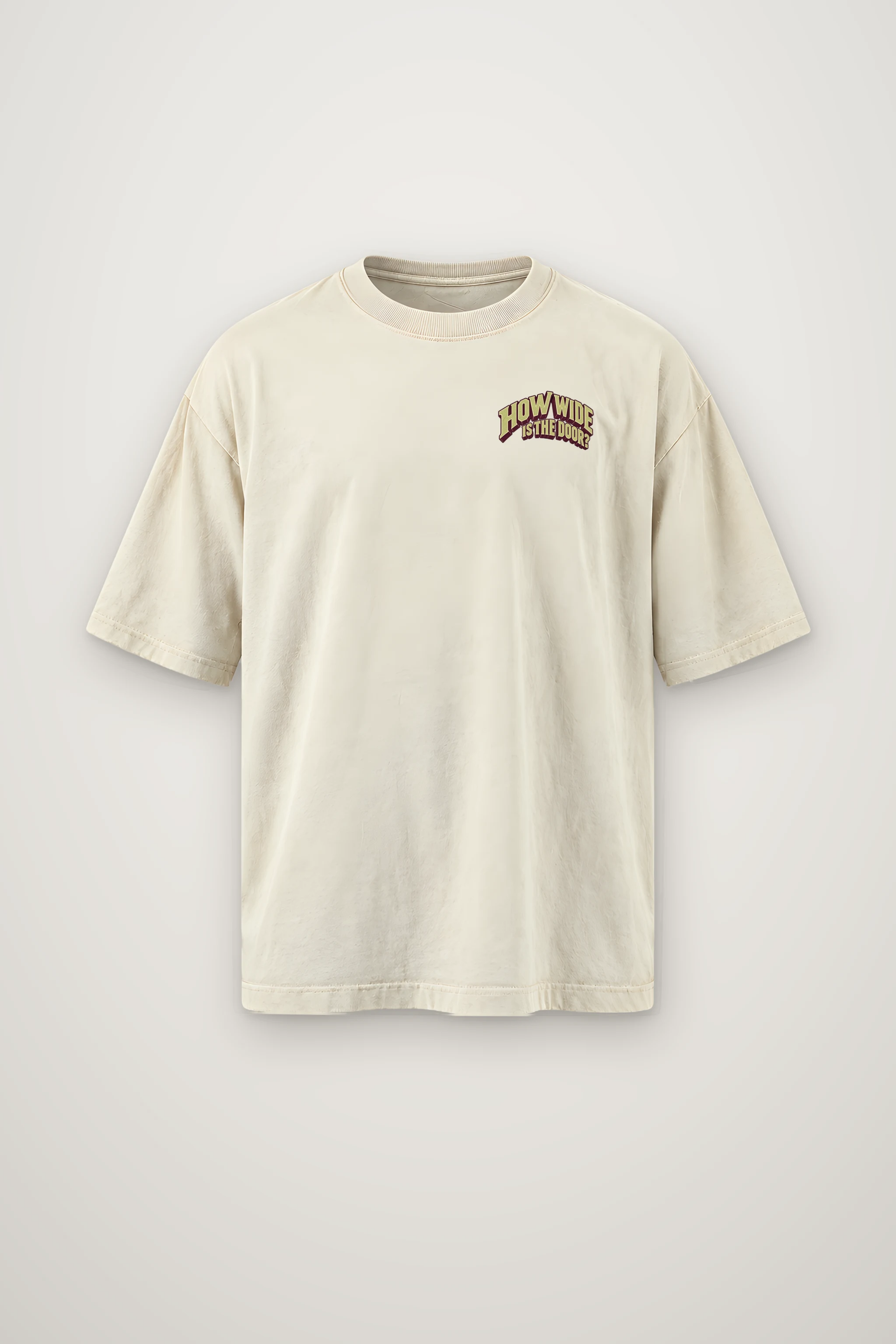 "How Wide Is The Door" Men's Oversized Heavyweight Crewneck T-Shirt