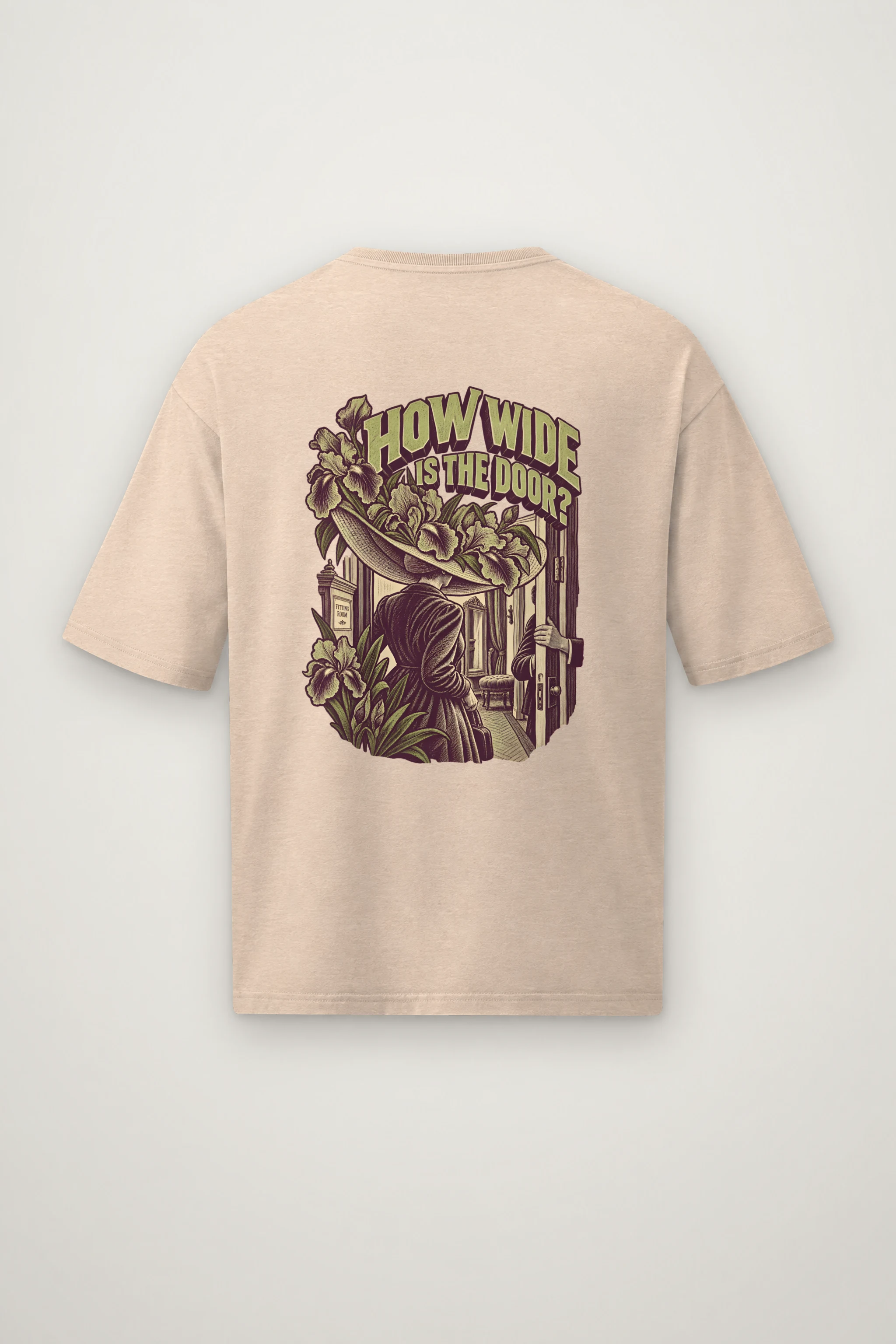 "How Wide Is The Door" Men's Oversized Heavyweight Crewneck T-Shirt